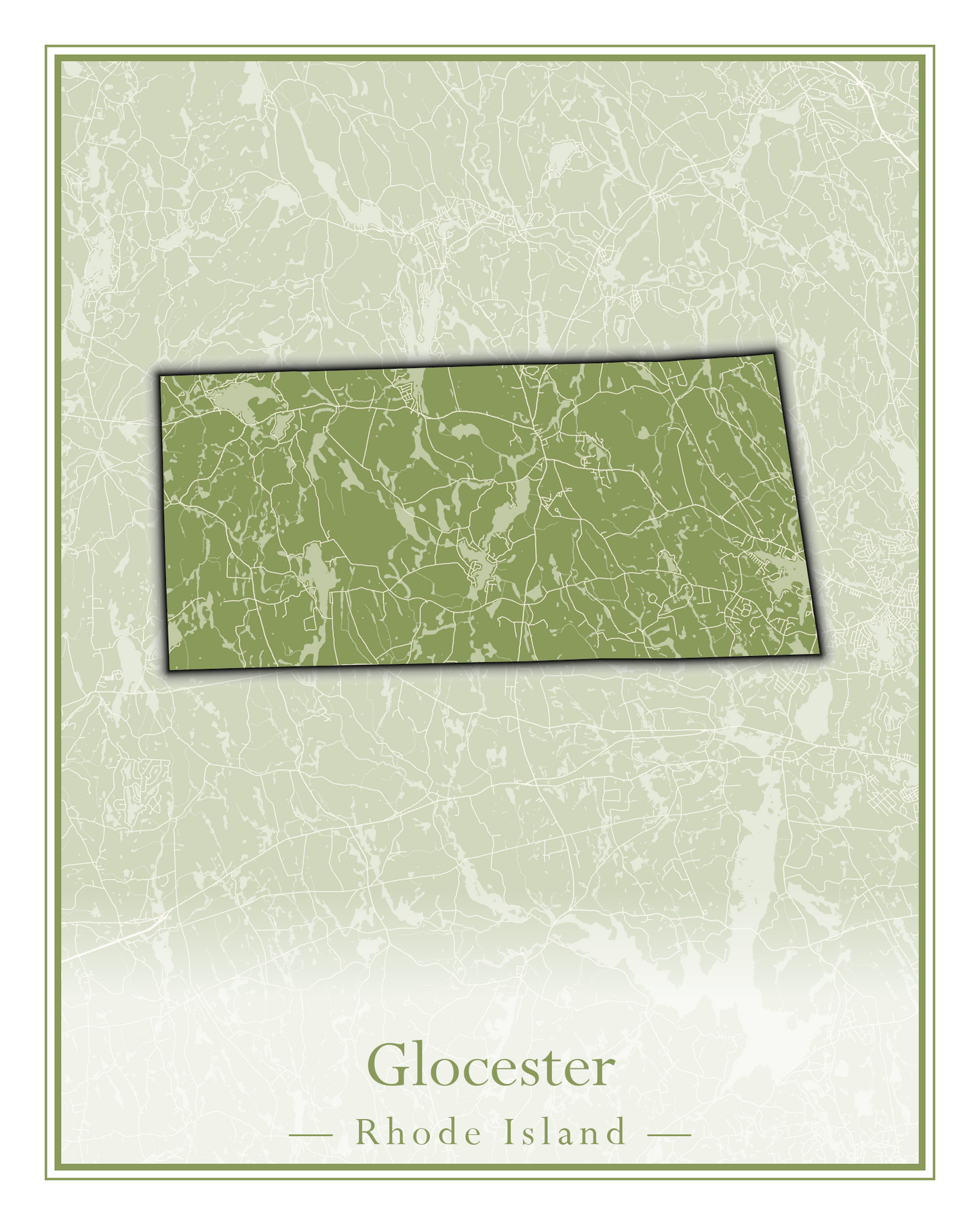 Rhode Island Towns - Street Map (Glocester - Johnston)