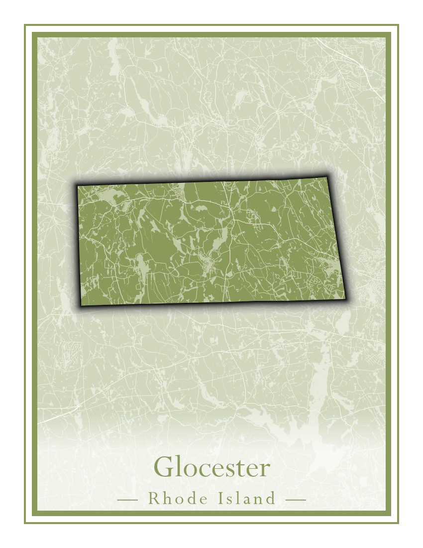 Rhode Island Towns - Street Map (Glocester - Johnston)