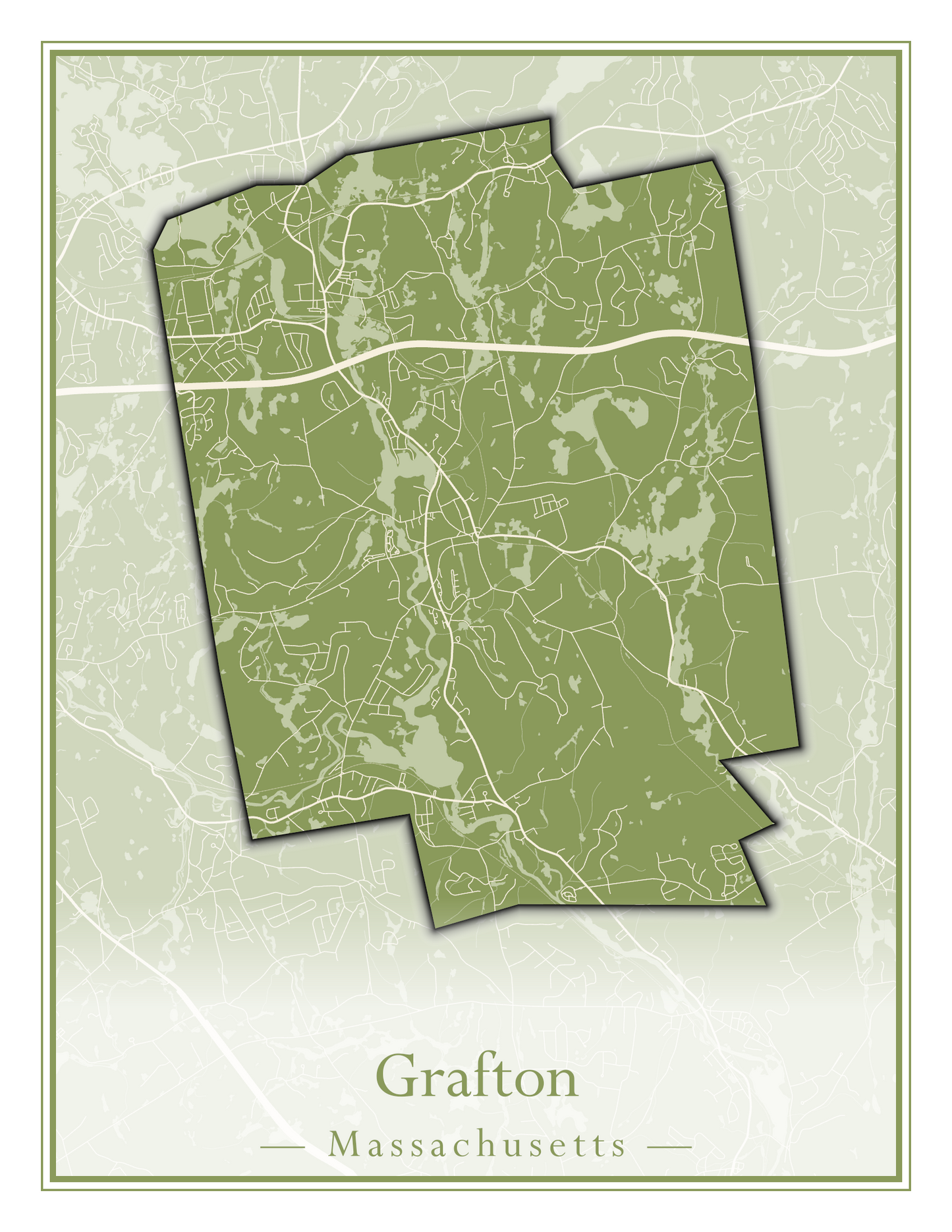 Massachusetts Towns - Street Map (Gosnold - Granville)