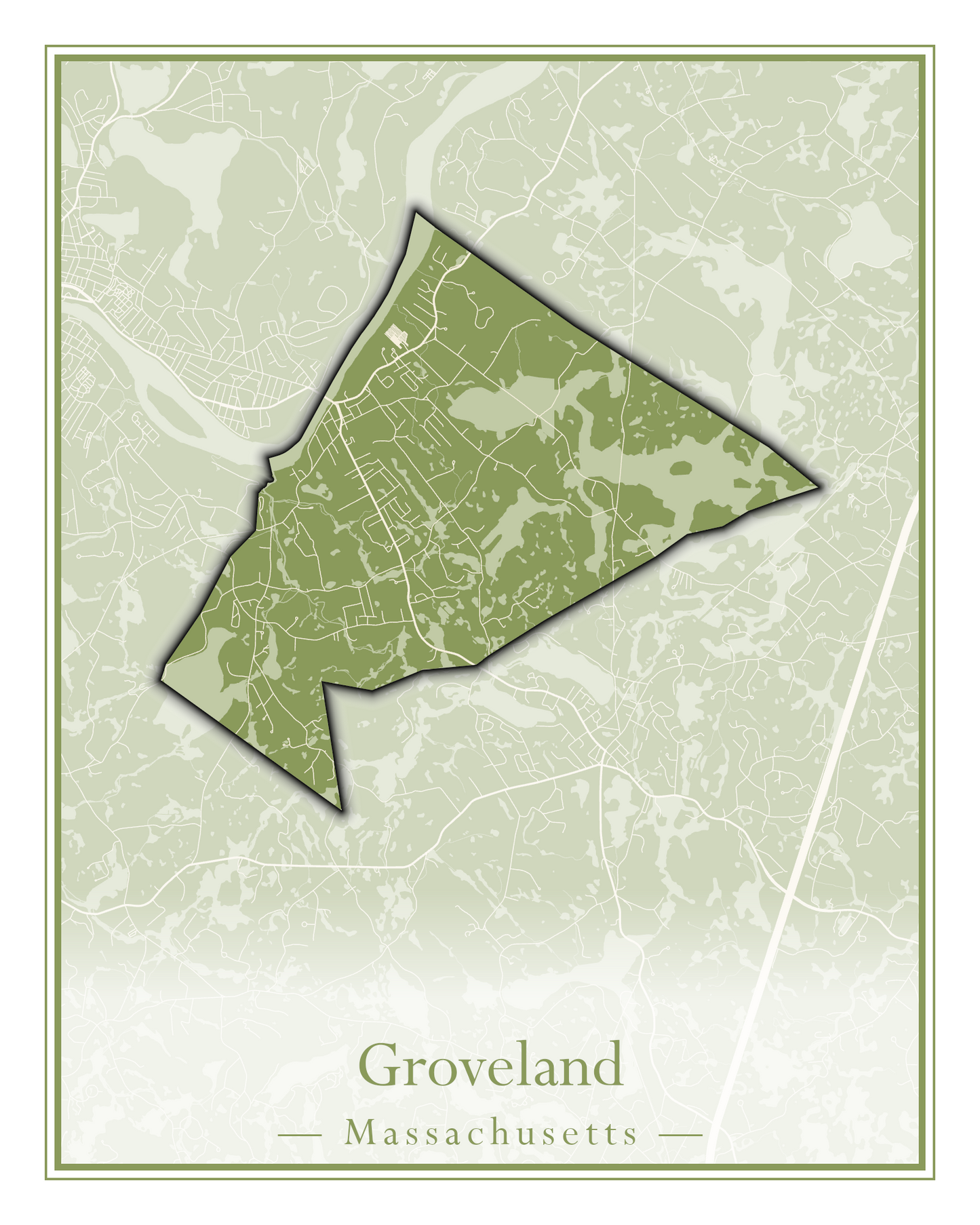 Massachusetts Towns - Street Map (Great Barrington - Groveland)