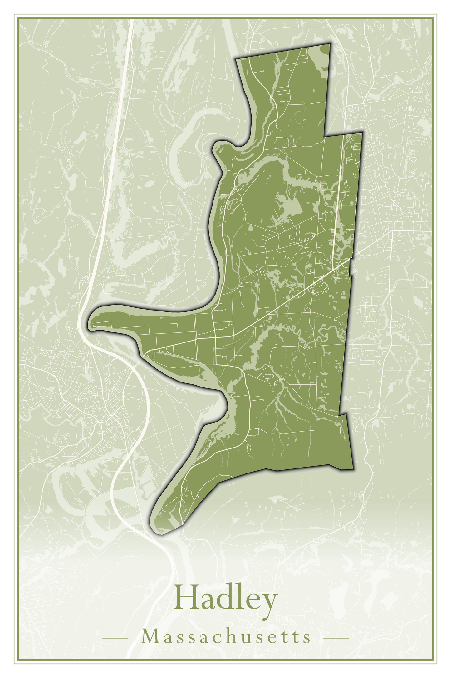 Massachusetts Towns - Street Map (Hadley - Hampden)