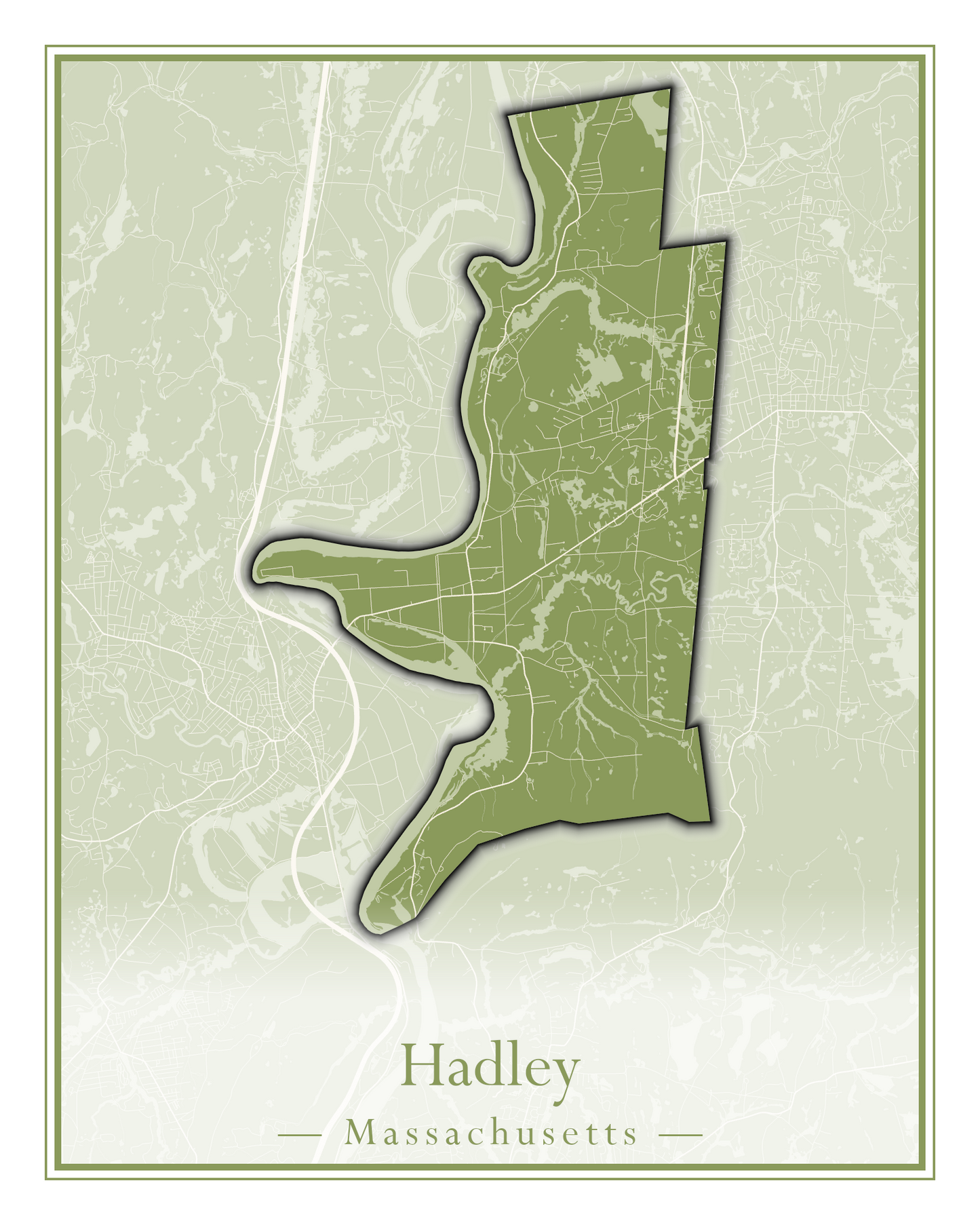 Massachusetts Towns - Street Map (Hadley - Hampden)