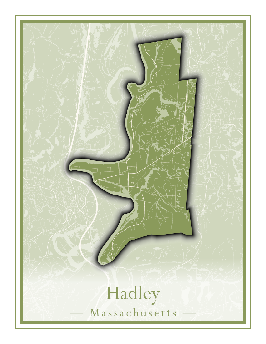 Massachusetts Towns - Street Map (Hadley - Hampden)