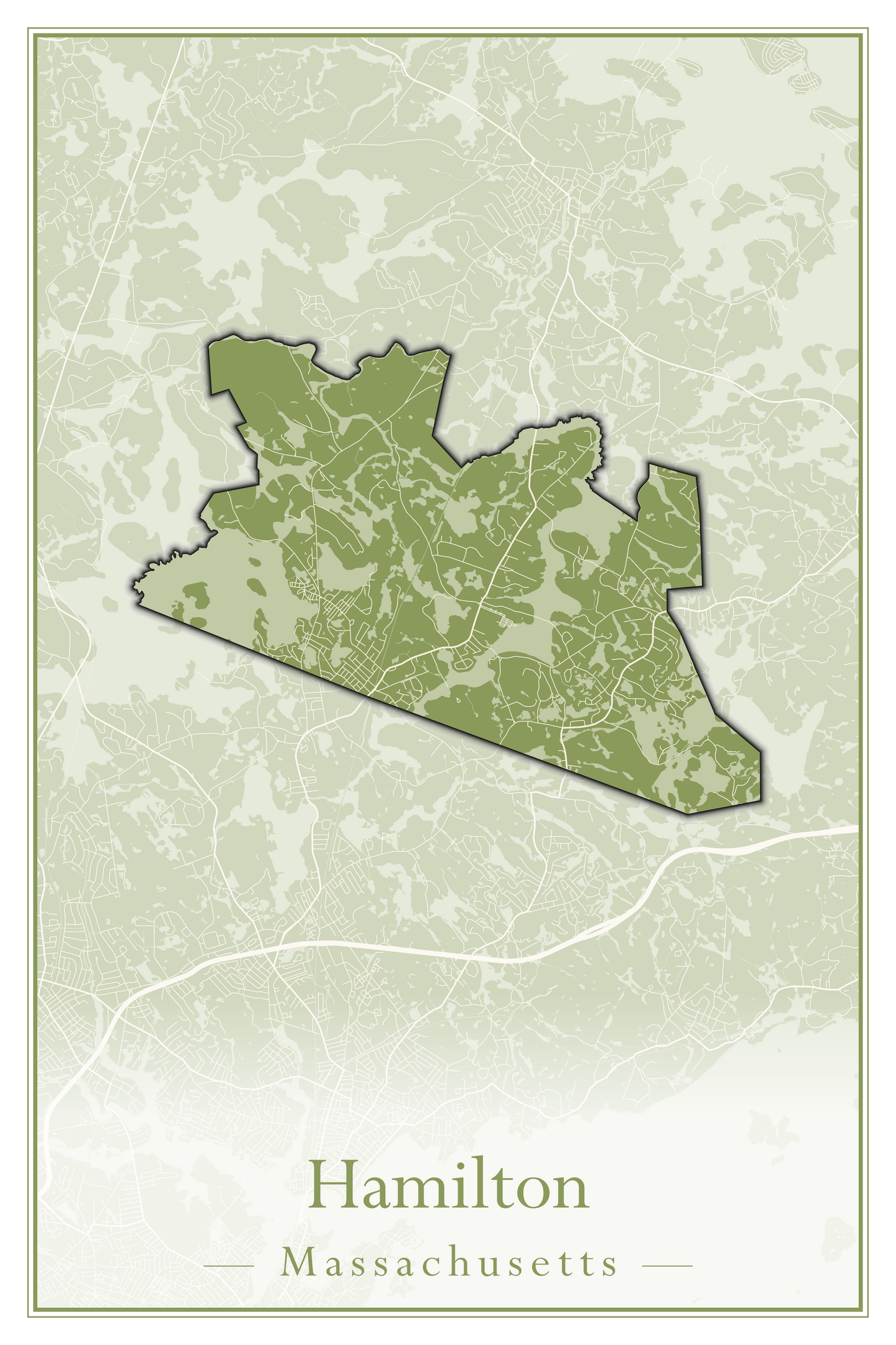 Massachusetts Towns - Street Map (Hadley - Hampden)