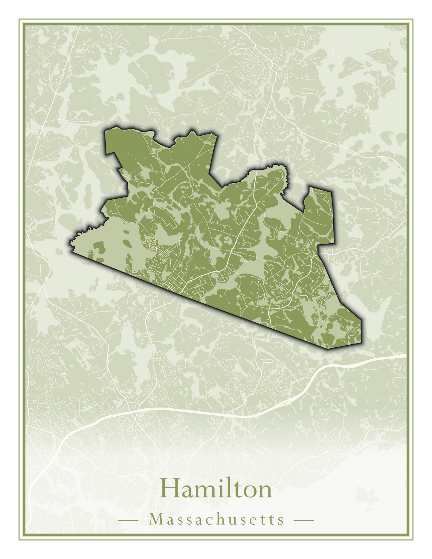 Massachusetts Towns - Street Map (Hadley - Hampden)