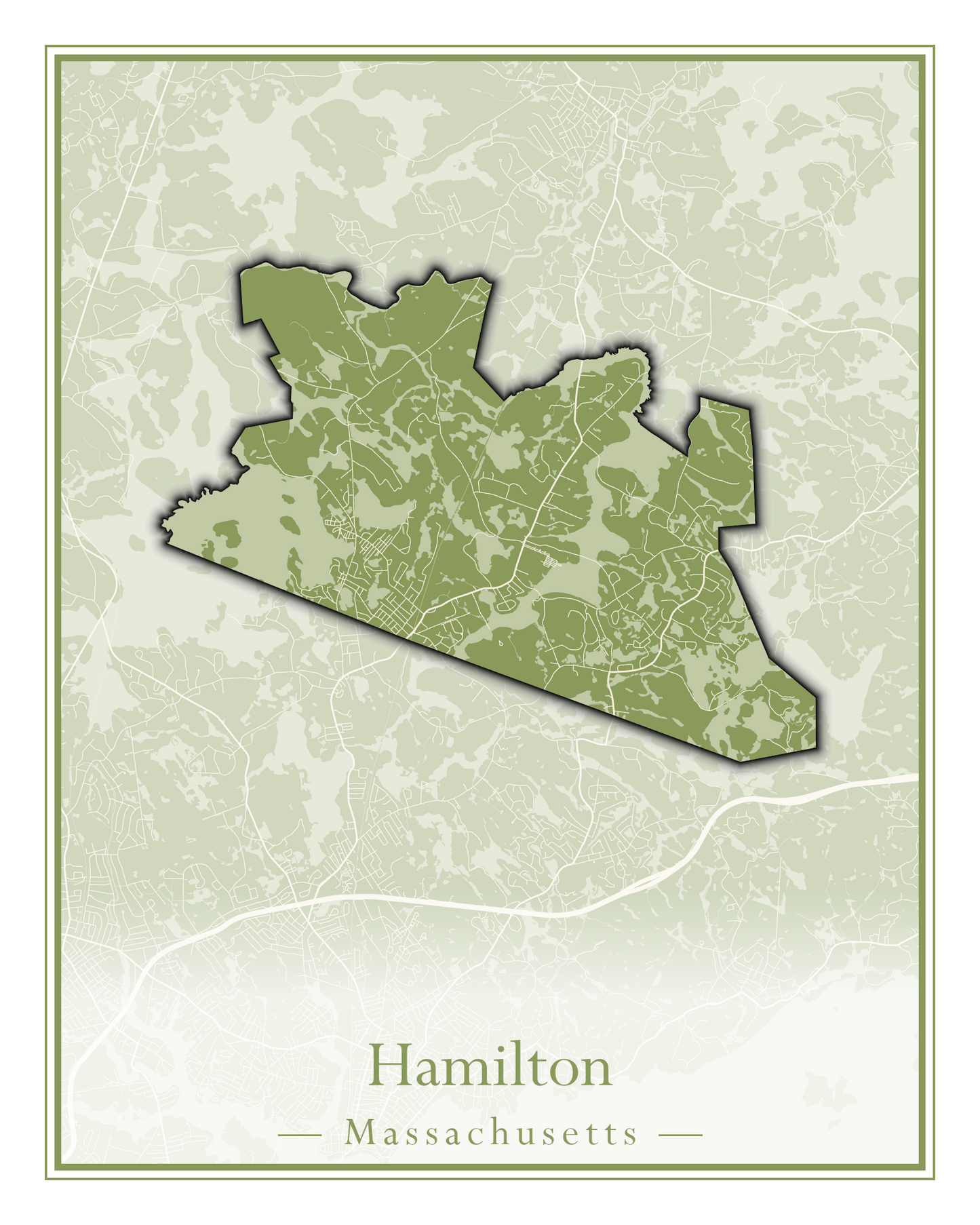 Massachusetts Towns - Street Map (Hadley - Hampden)