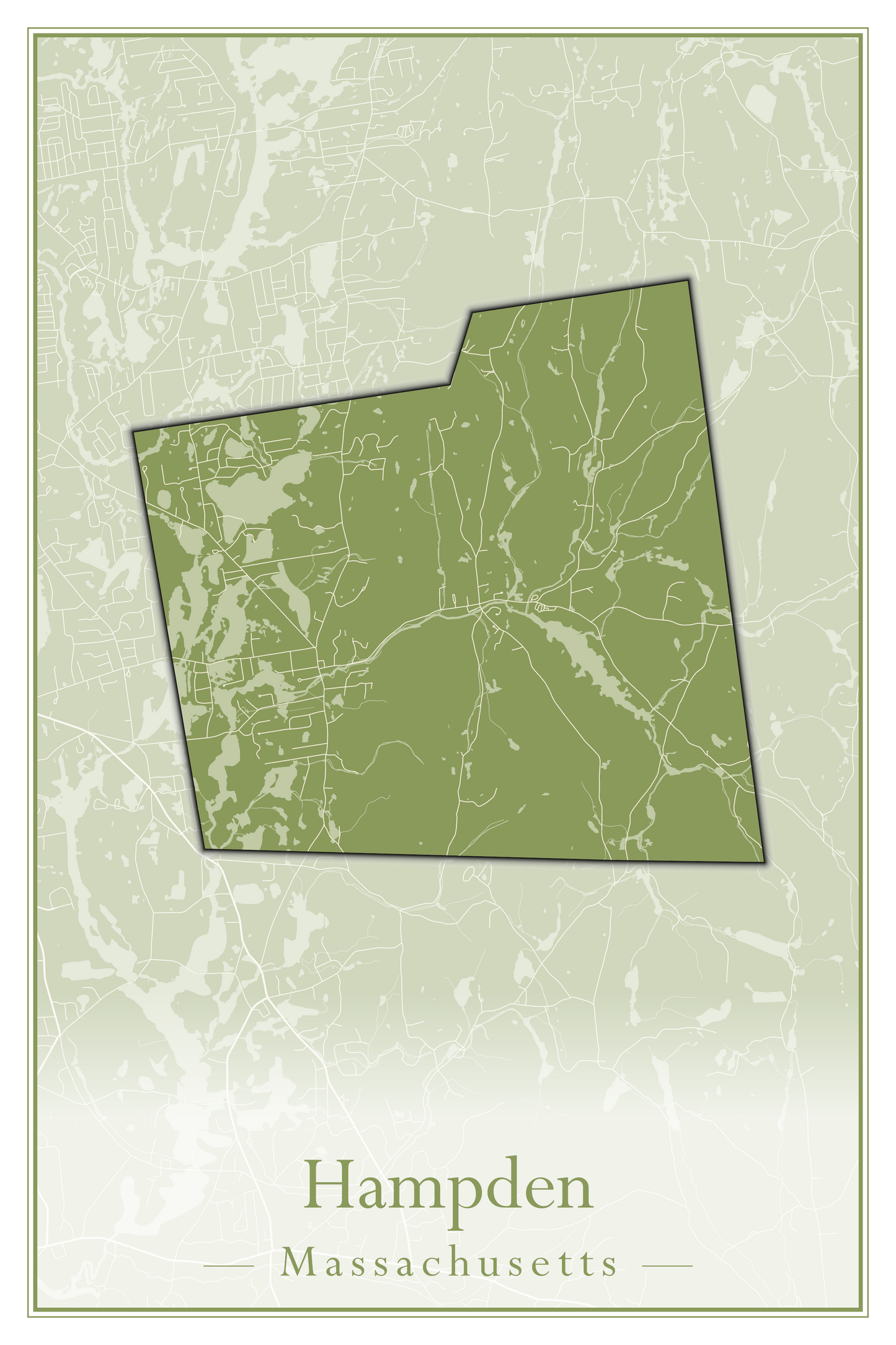 Massachusetts Towns - Street Map (Hadley - Hampden)