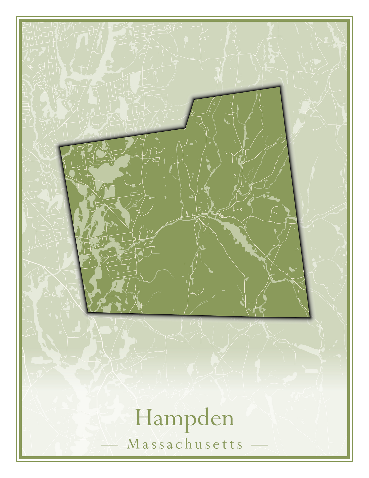 Massachusetts Towns - Street Map (Hadley - Hampden)