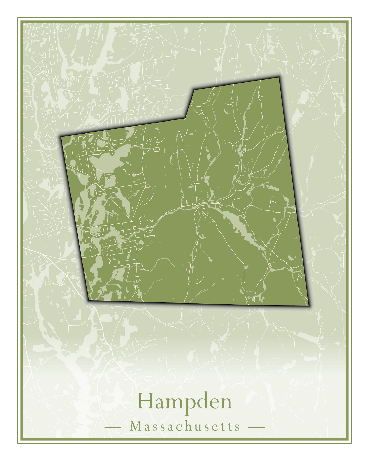 Massachusetts Towns - Street Map (Hadley - Hampden)