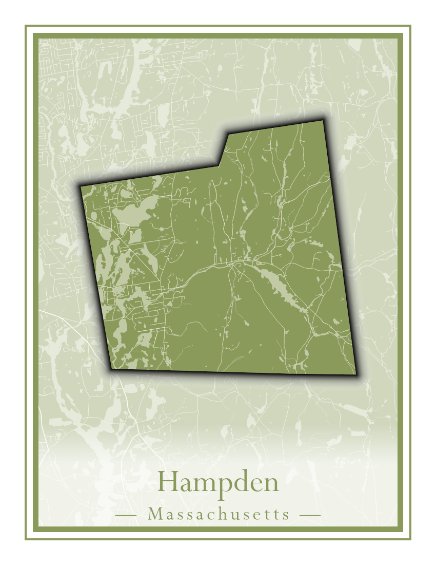 Massachusetts Towns - Street Map (Hadley - Hampden)