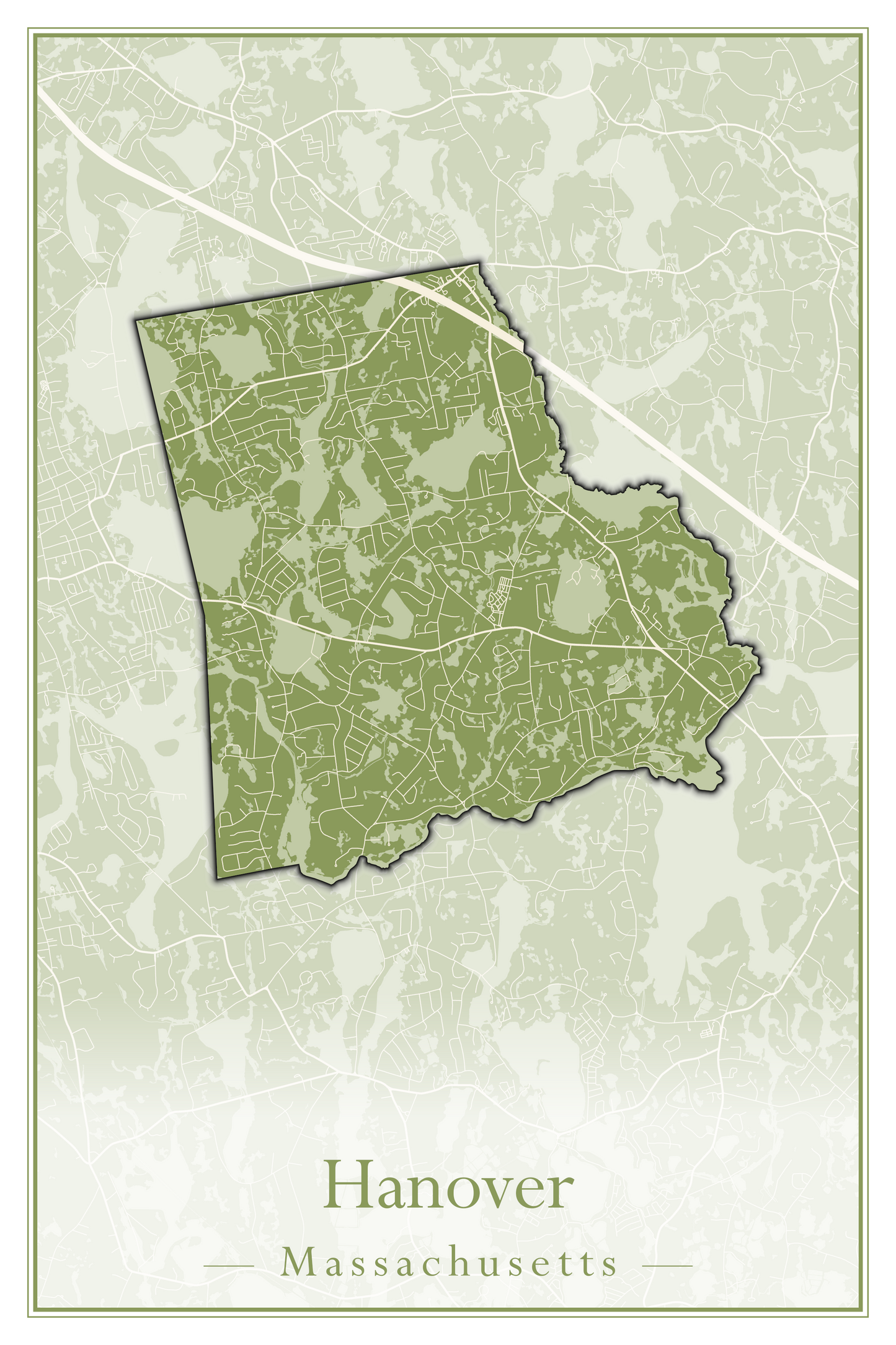 Massachusetts Towns - Street Map (Hancock - Hardwick)