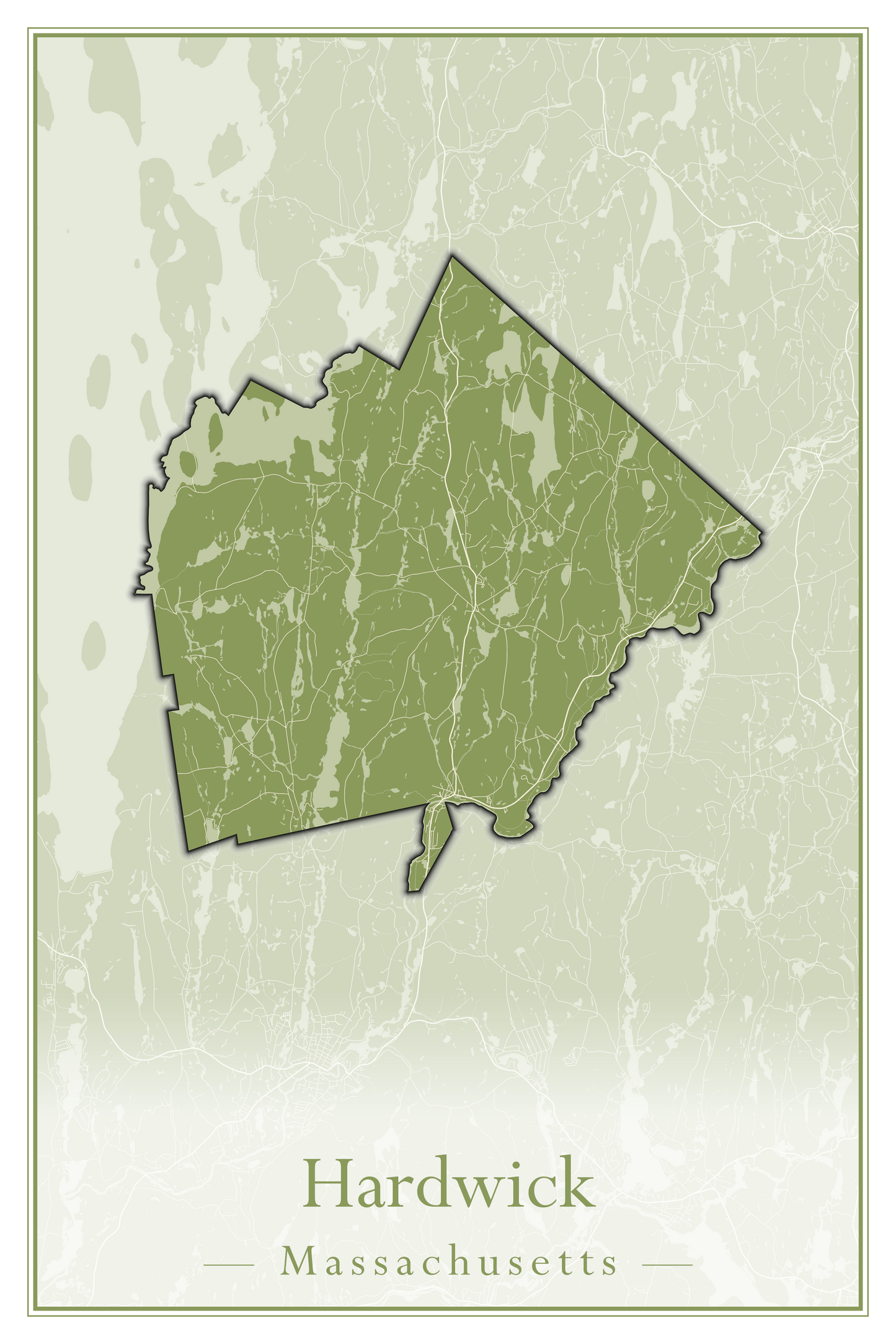 Massachusetts Towns - Street Map (Hancock - Hardwick)