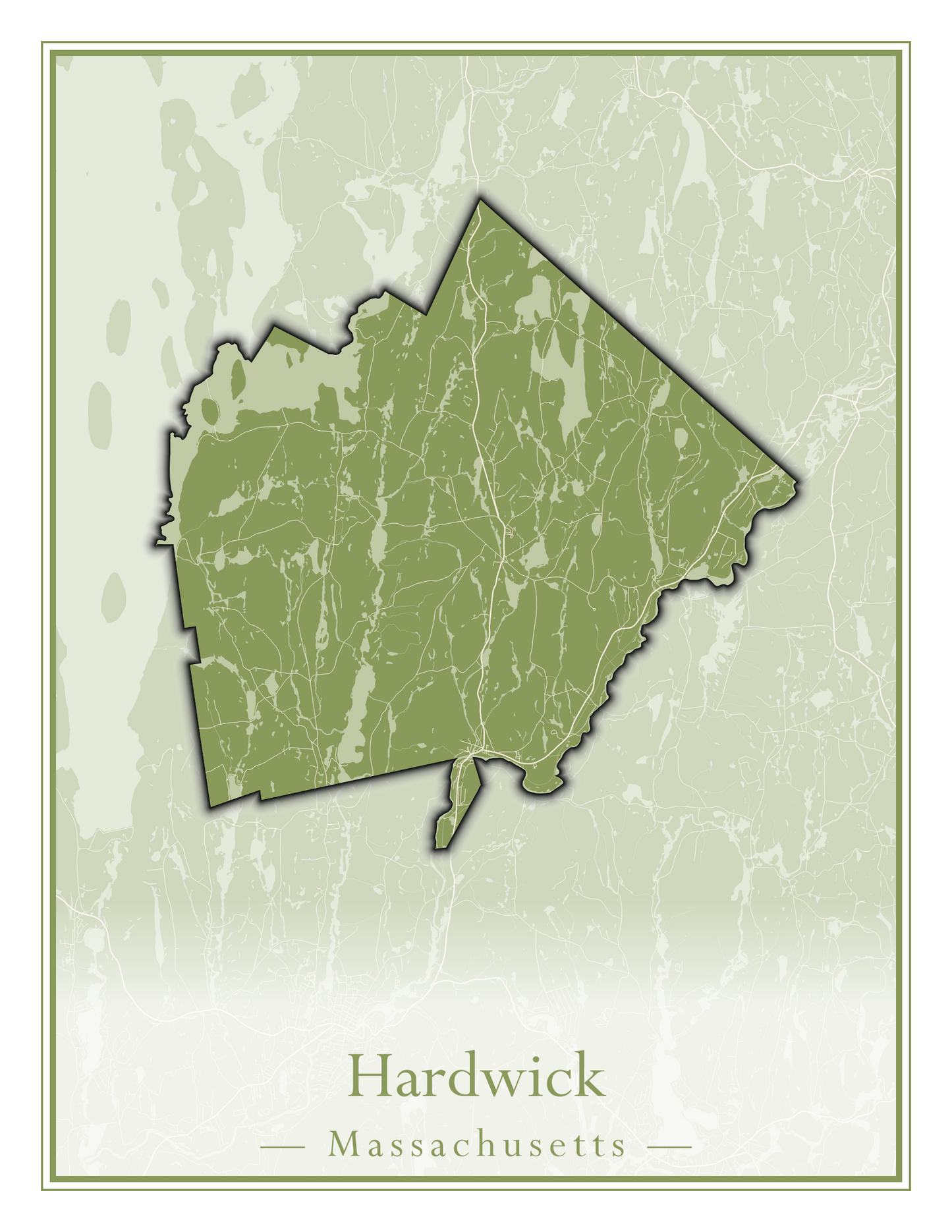 Massachusetts Towns - Street Map (Hancock - Hardwick)