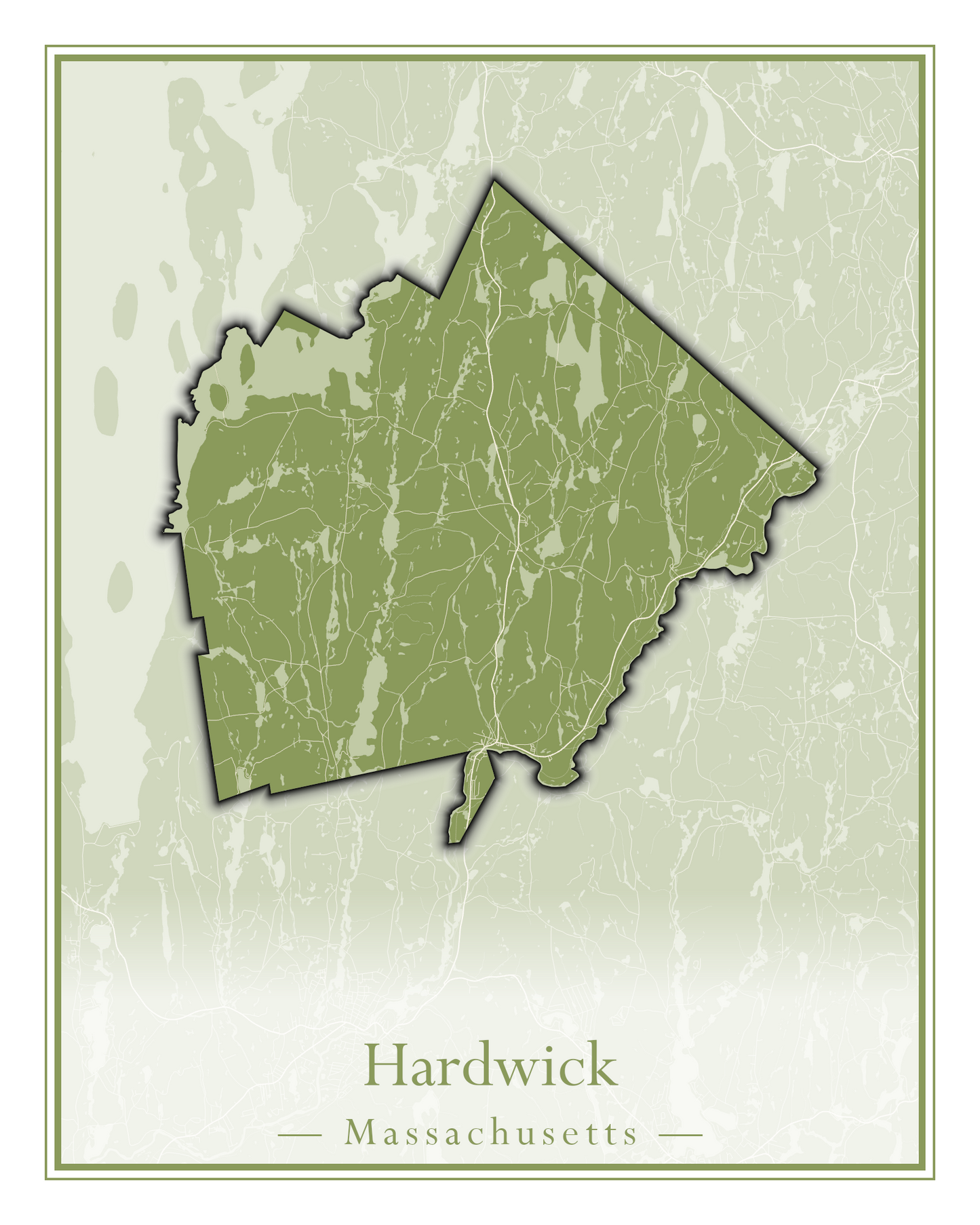 Massachusetts Towns - Street Map (Hancock - Hardwick)