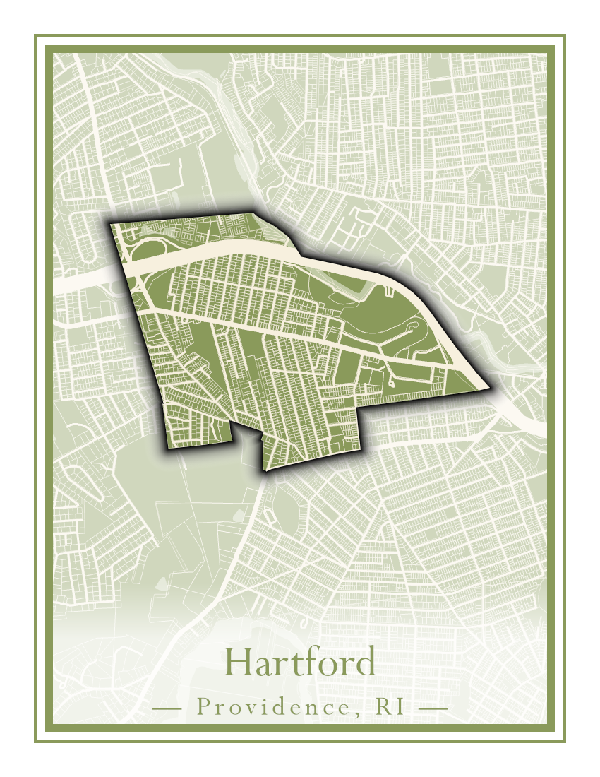 Providence Neighborhoods - Street Map (Hartford - Manton)