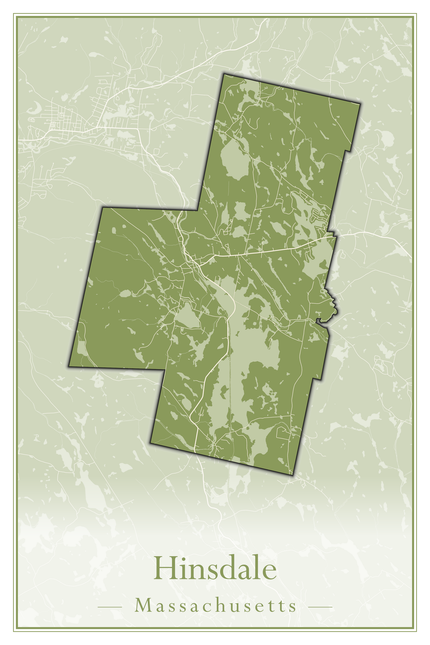 Massachusetts Towns - Street Map (Hawley - Hinsdale)