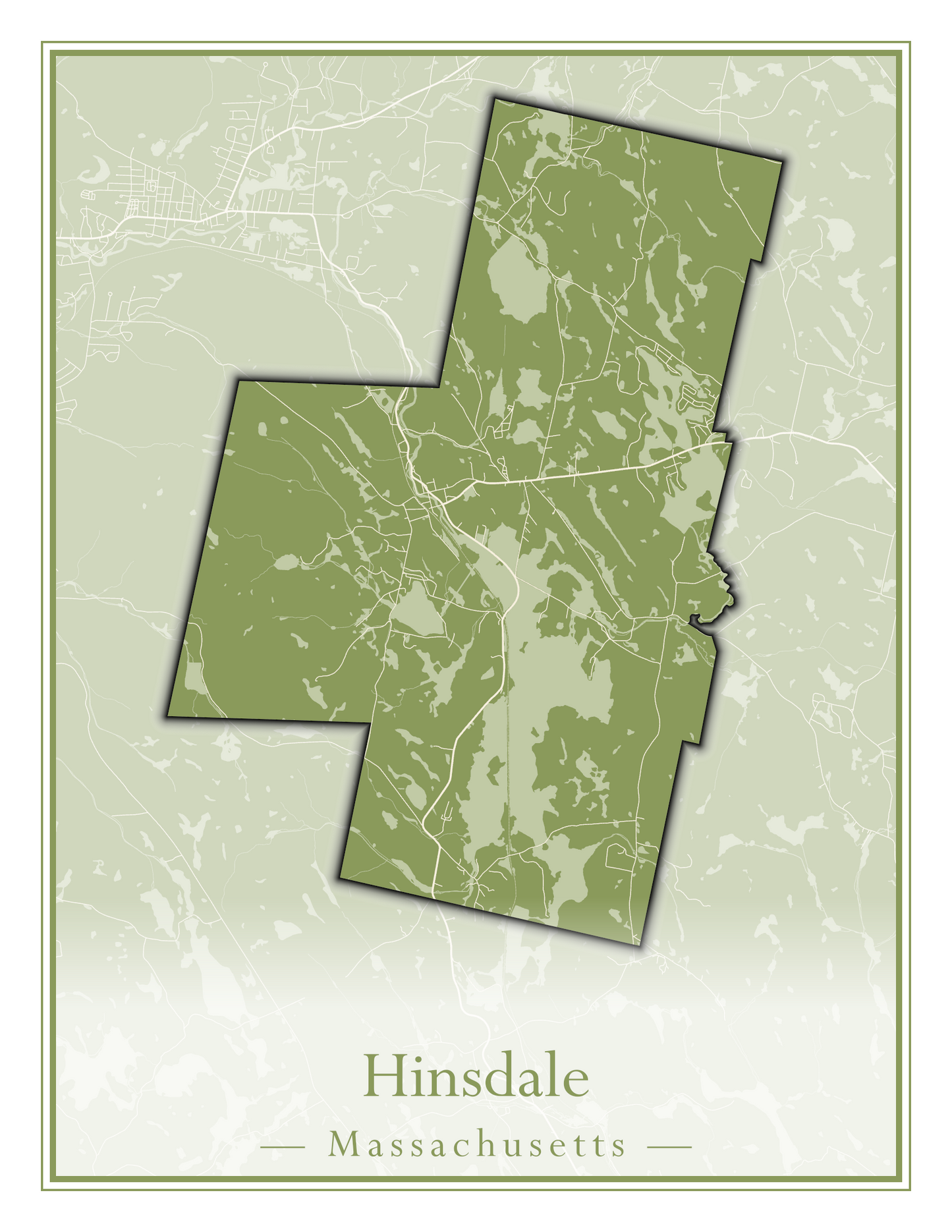 Massachusetts Towns - Street Map (Hawley - Hinsdale)