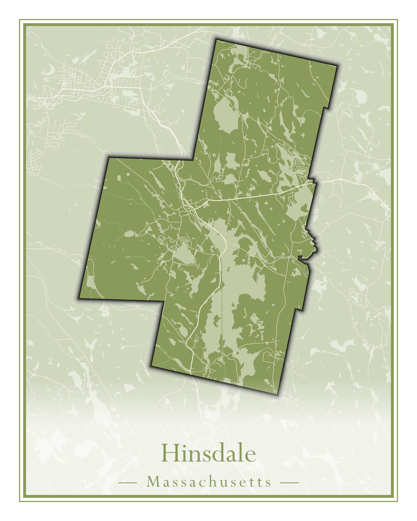 Massachusetts Towns - Street Map (Hawley - Hinsdale)