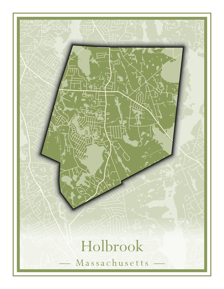 Massachusetts Towns - Street Map (Holbrook - Holliston)