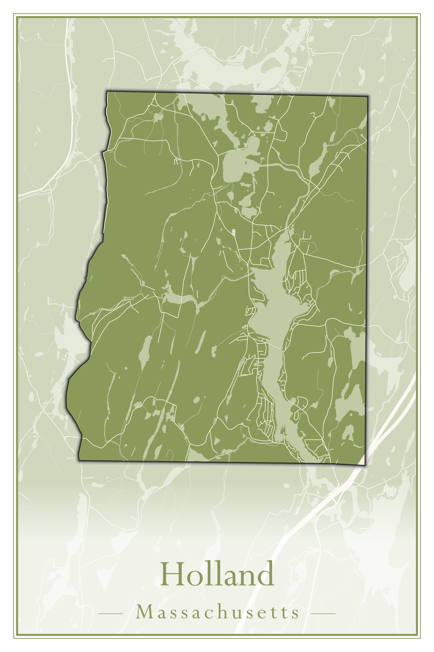 Massachusetts Towns - Street Map (Holbrook - Holliston)