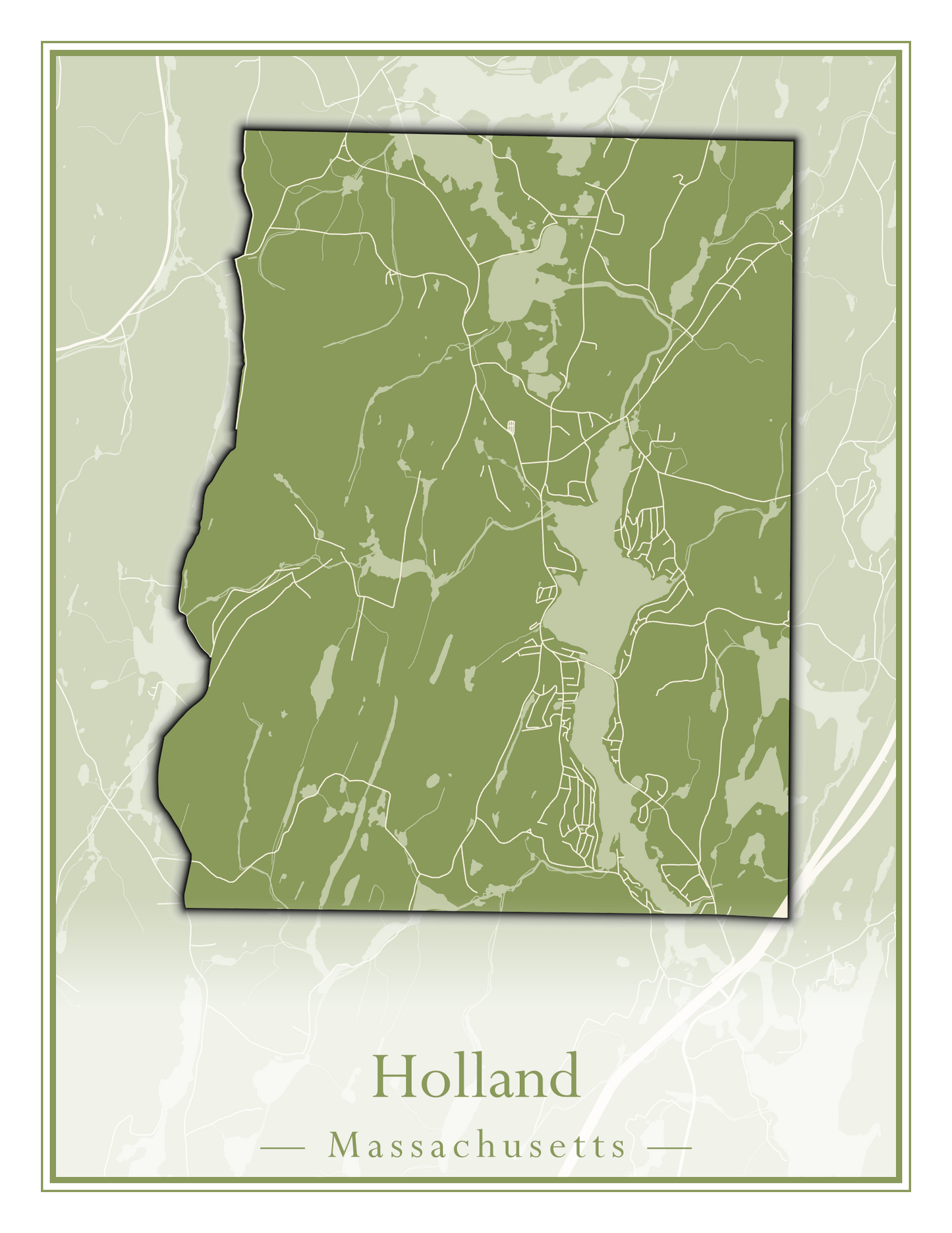 Massachusetts Towns - Street Map (Holbrook - Holliston)