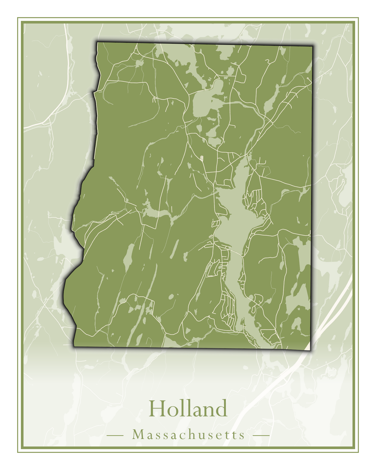 Massachusetts Towns - Street Map (Holbrook - Holliston)