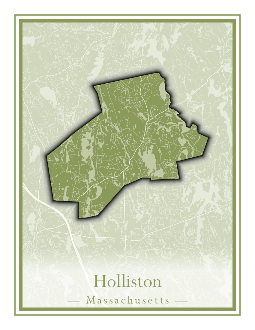 Massachusetts Towns - Street Map (Holbrook - Holliston)