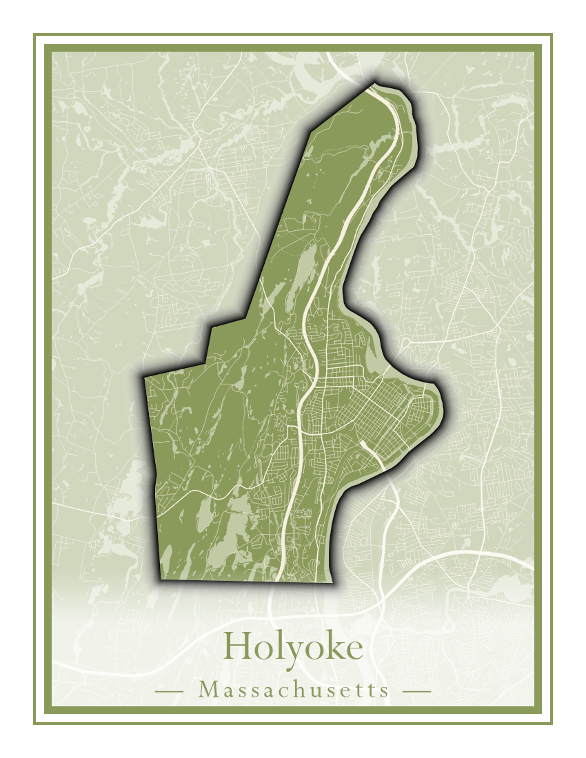 Massachusetts Towns - Street Map (Holyoke - Hubbardston)