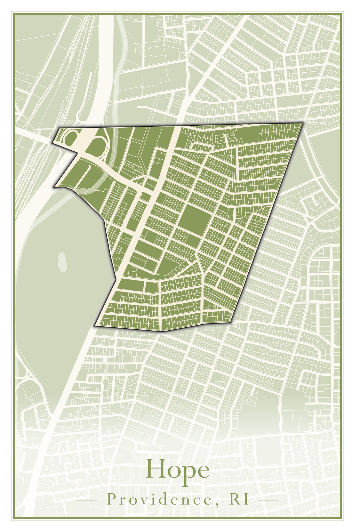 Providence Neighborhoods - Street Map (Hartford - Manton)