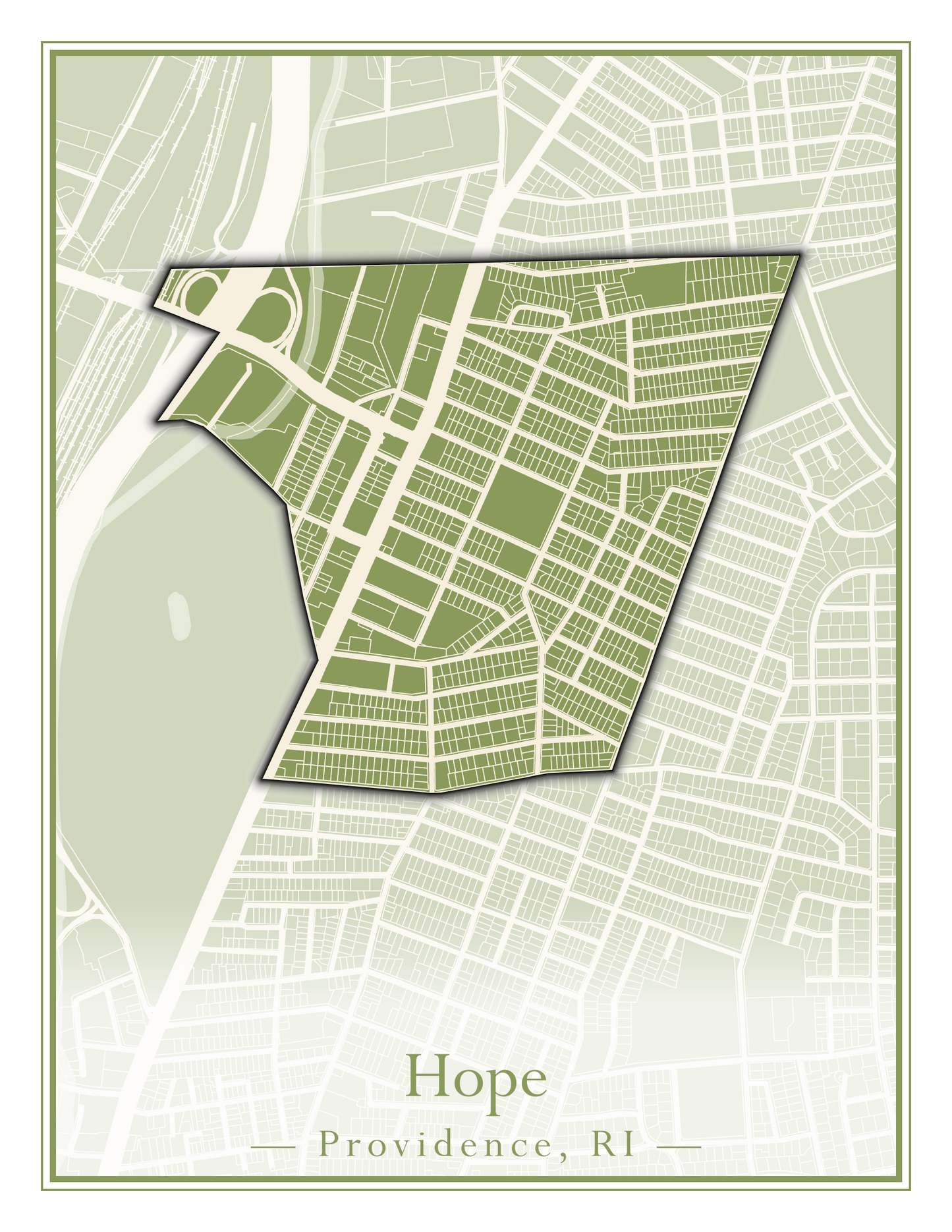 Providence Neighborhoods - Street Map (Hartford - Manton)