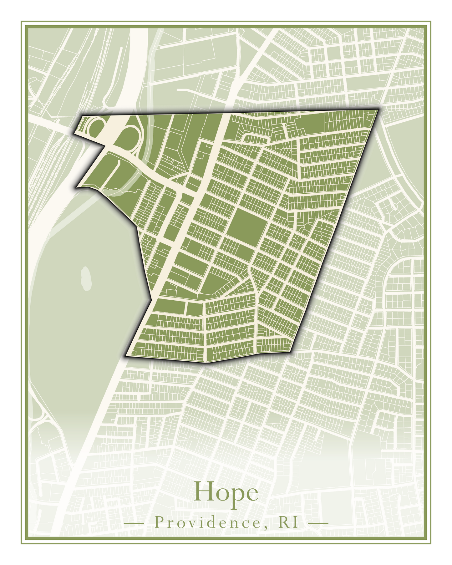 Providence Neighborhoods - Street Map (Hartford - Manton)