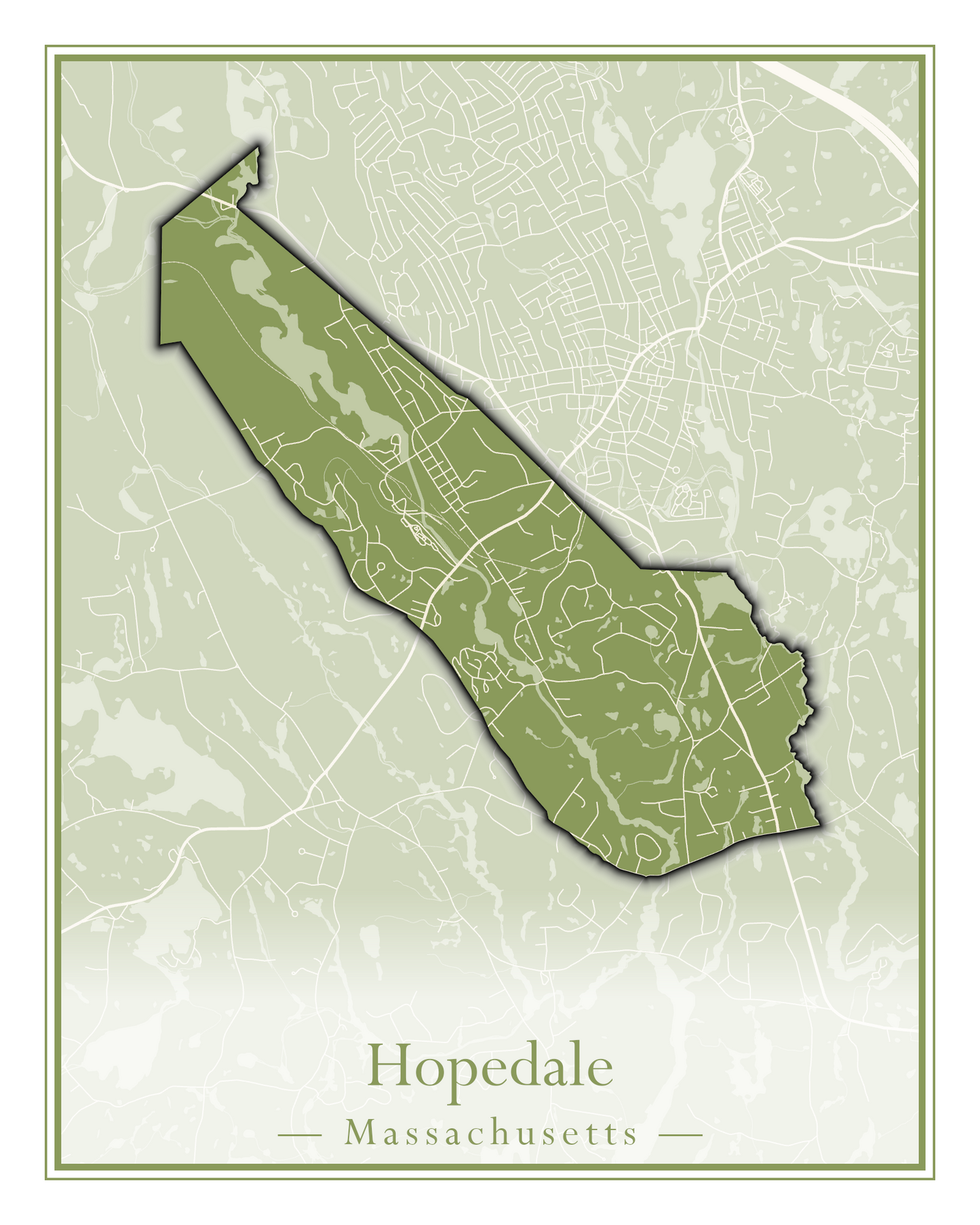 Massachusetts Towns - Street Map (Holyoke - Hubbardston)