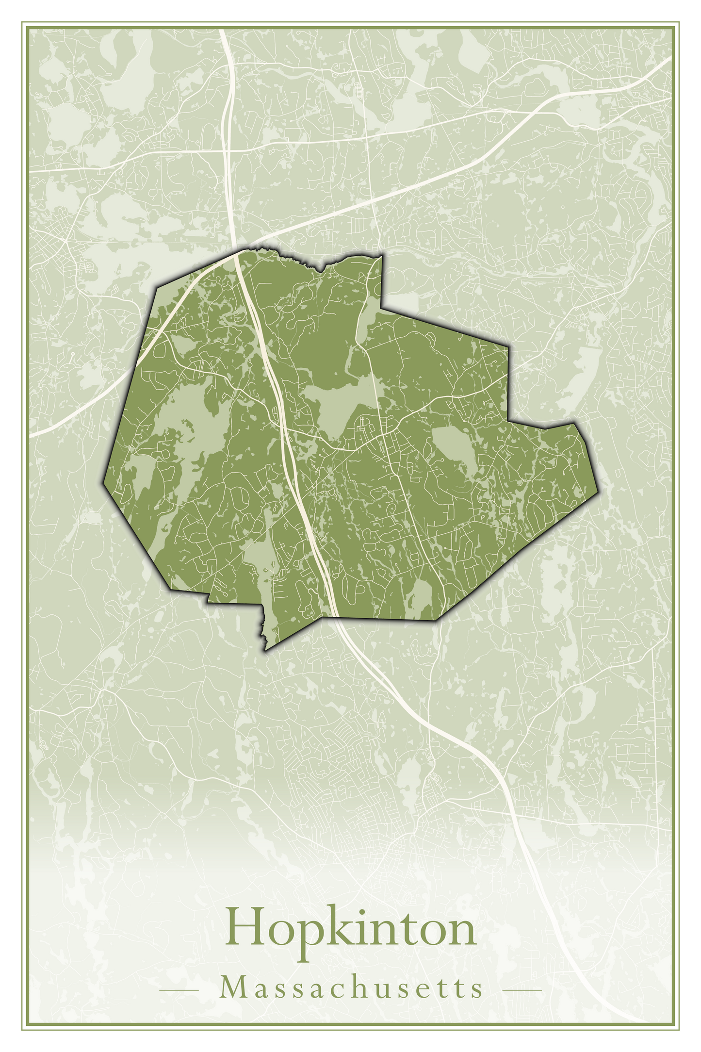 Massachusetts Towns - Street Map (Holyoke - Hubbardston)