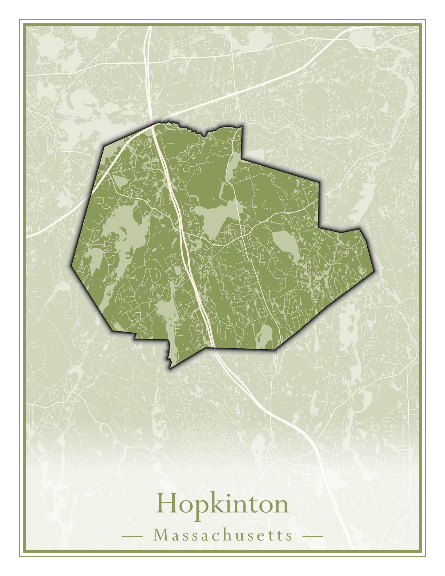 Massachusetts Towns - Street Map (Holyoke - Hubbardston)