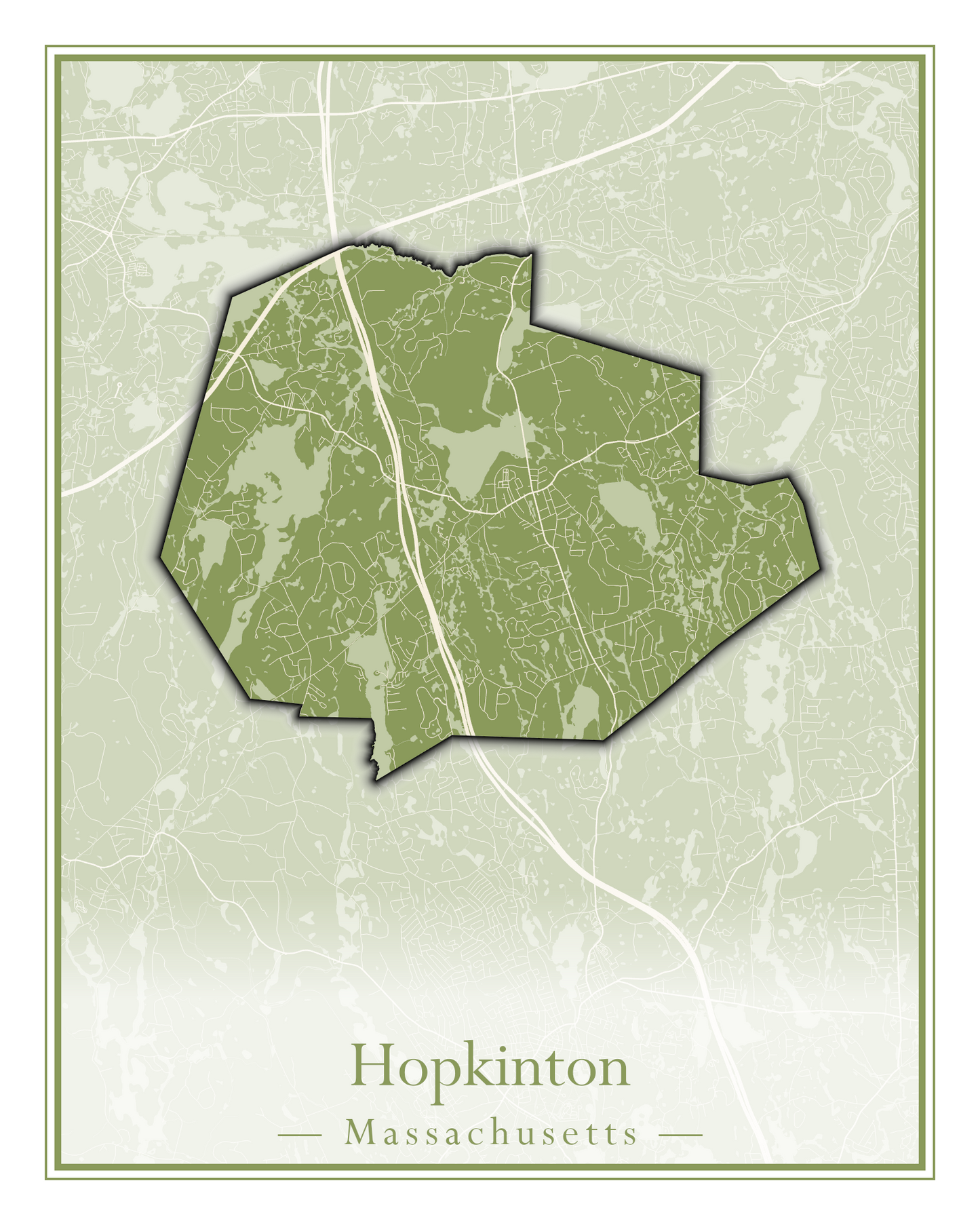 Massachusetts Towns - Street Map (Holyoke - Hubbardston)