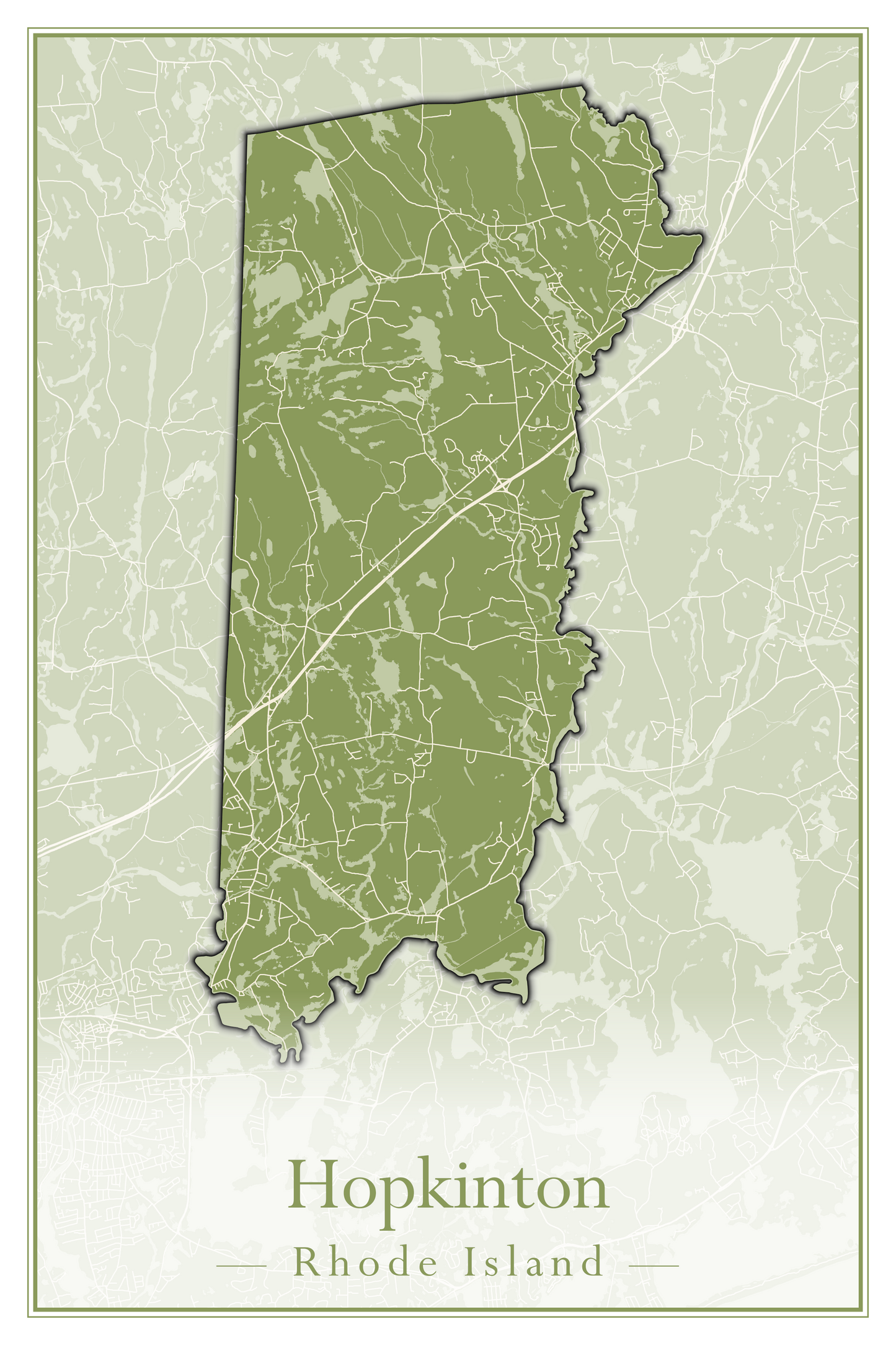 Rhode Island Towns - Street Map (Glocester - Johnston)