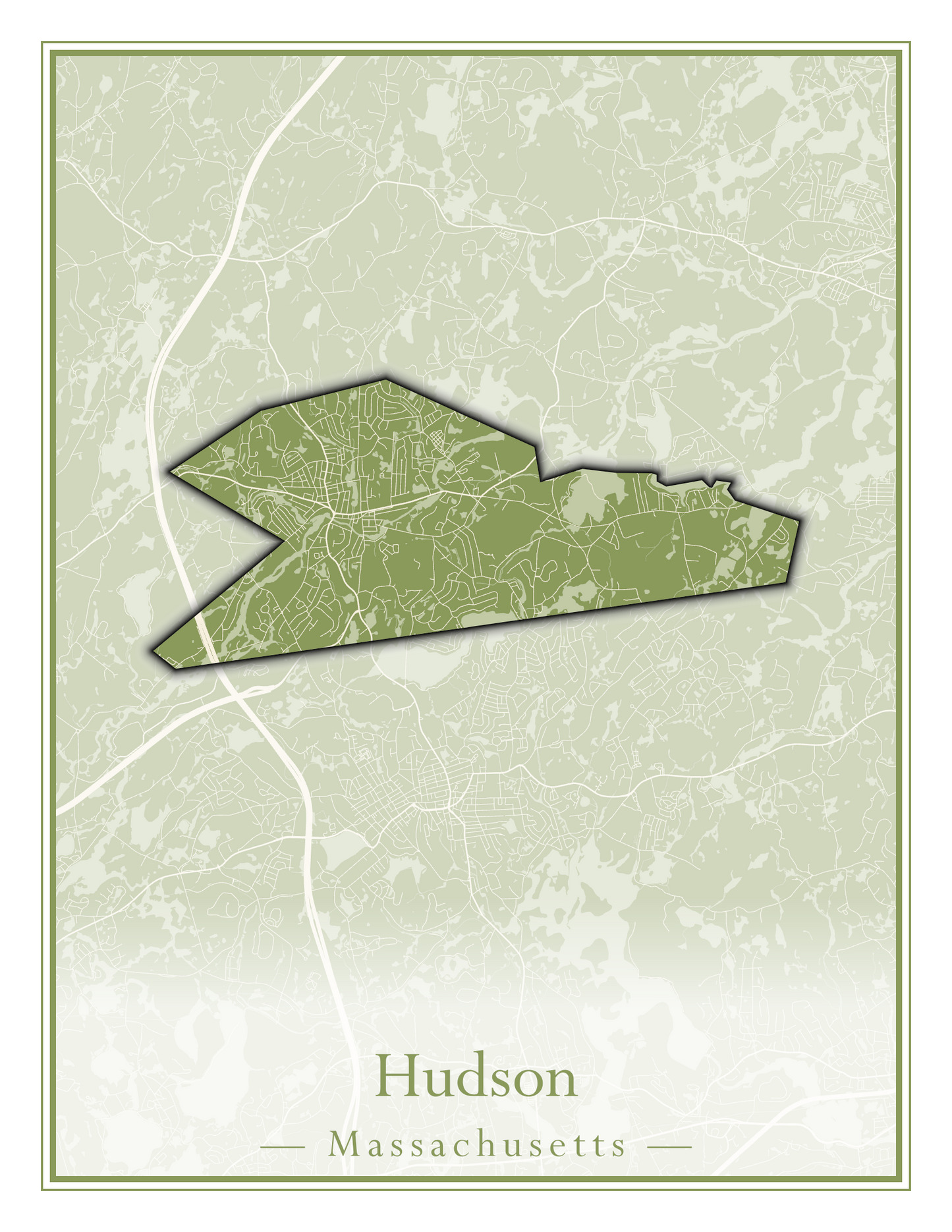 Massachusetts Towns - Street Map (Hudson - Ipswich)