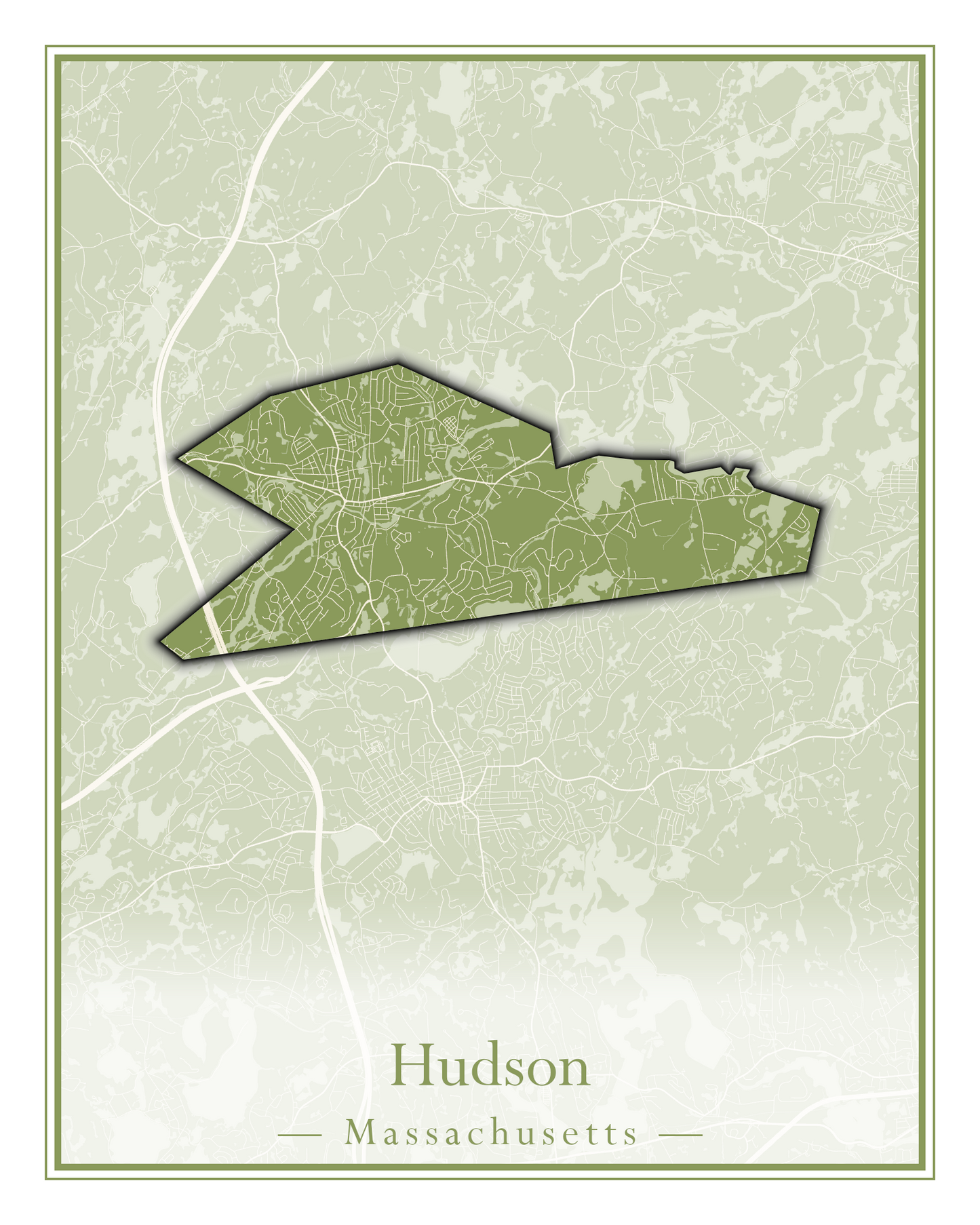 Massachusetts Towns - Street Map (Hudson - Ipswich)