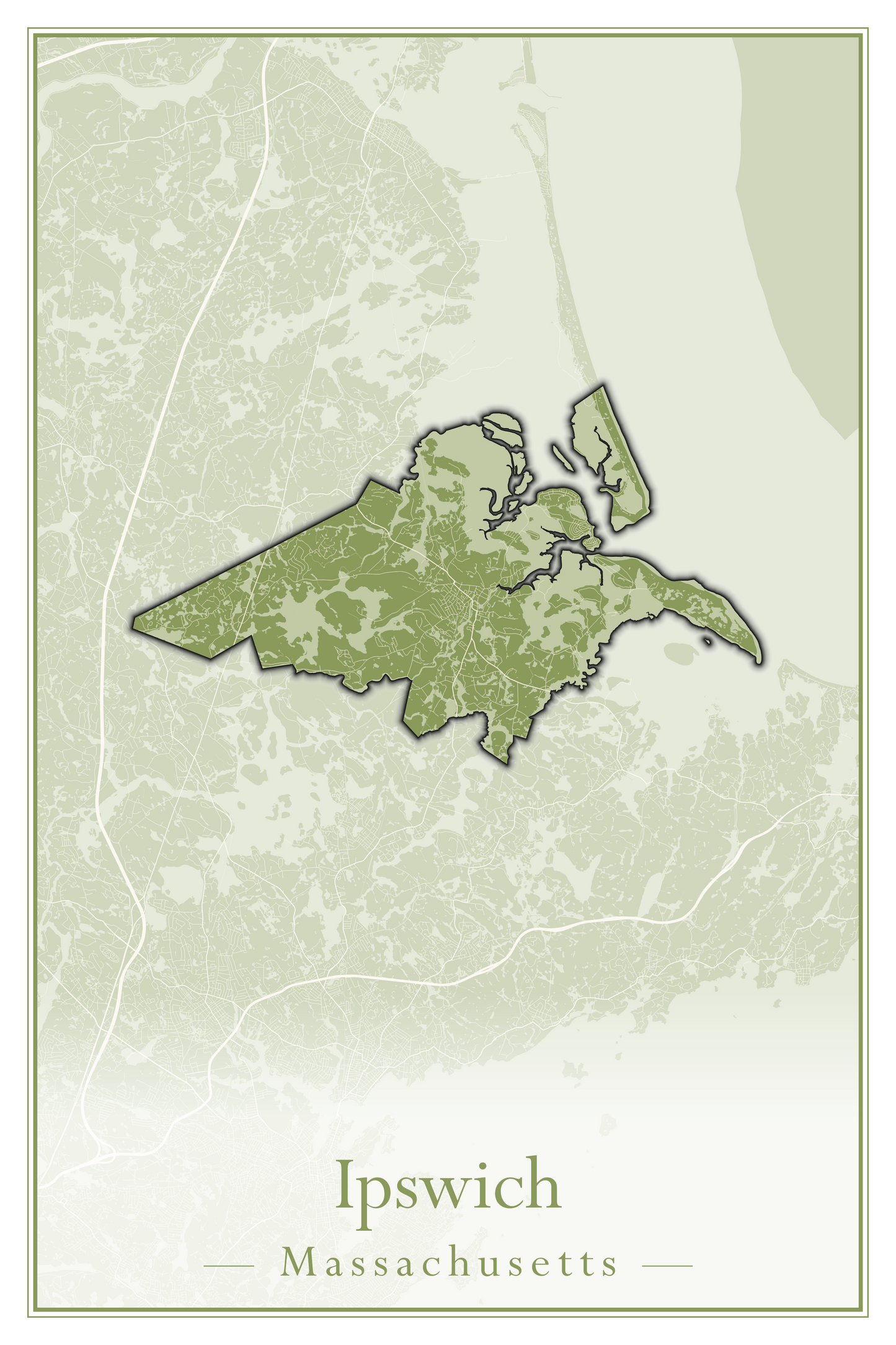 Massachusetts Towns - Street Map (Hudson - Ipswich)