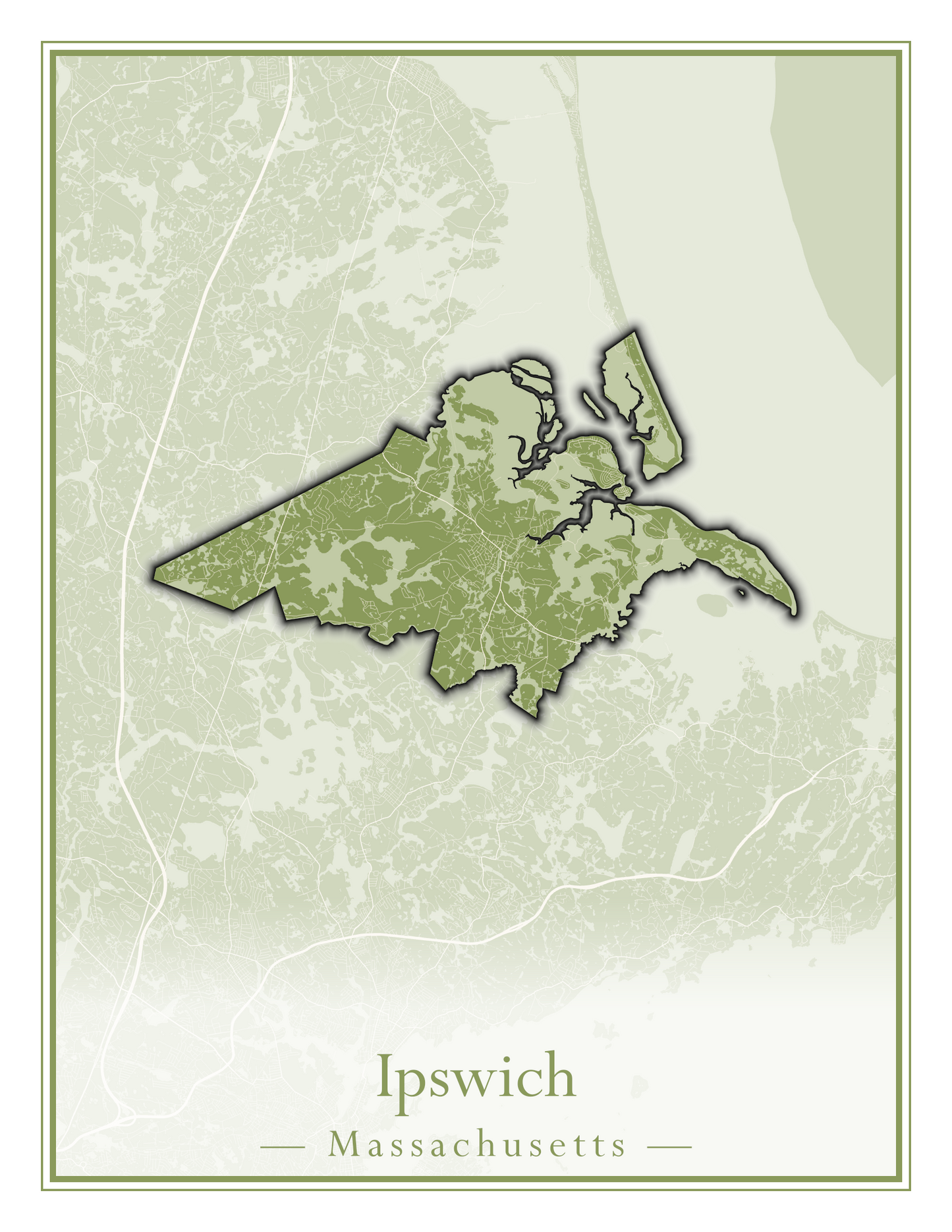 Massachusetts Towns - Street Map (Hudson - Ipswich)