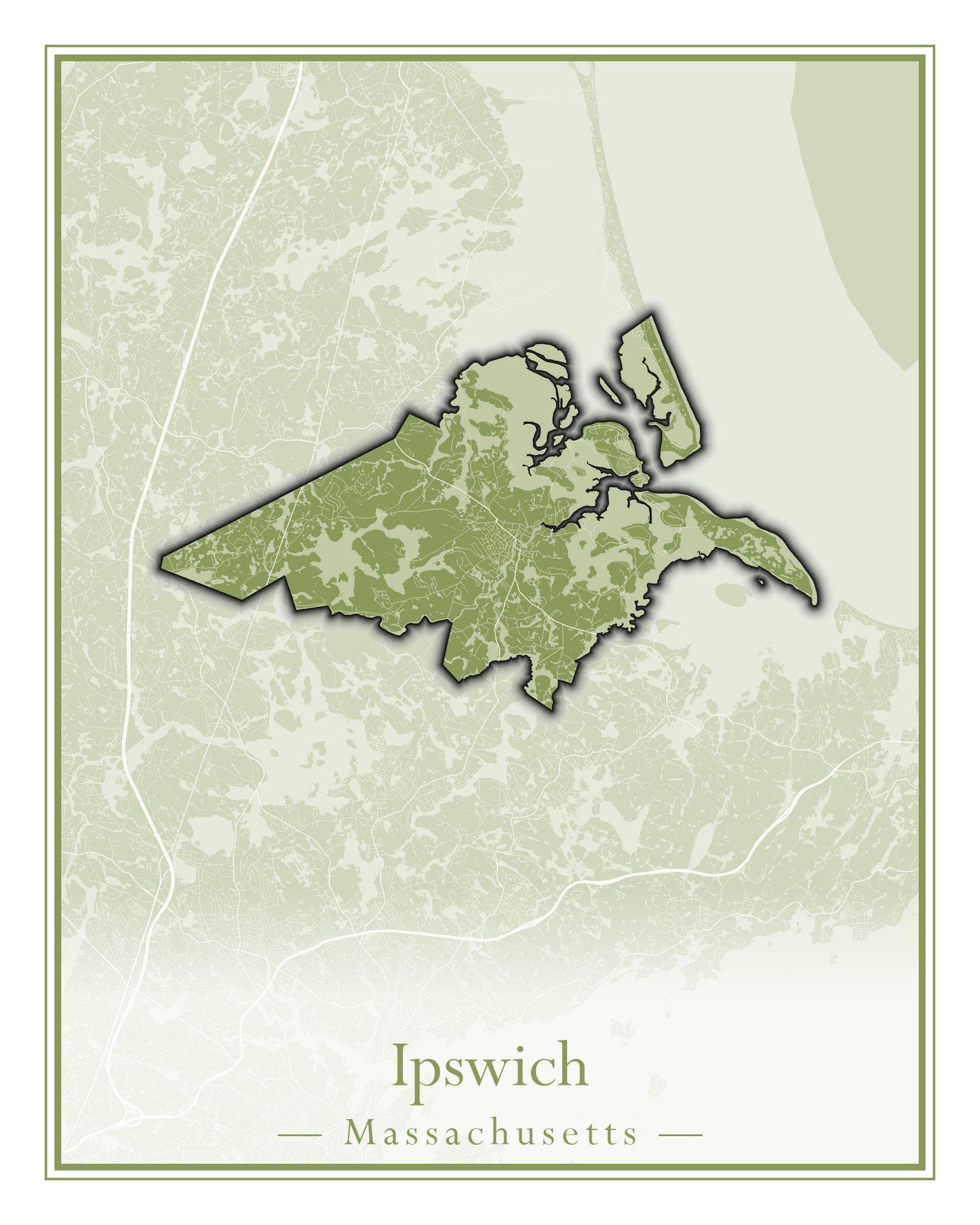 Massachusetts Towns - Street Map (Hudson - Ipswich)