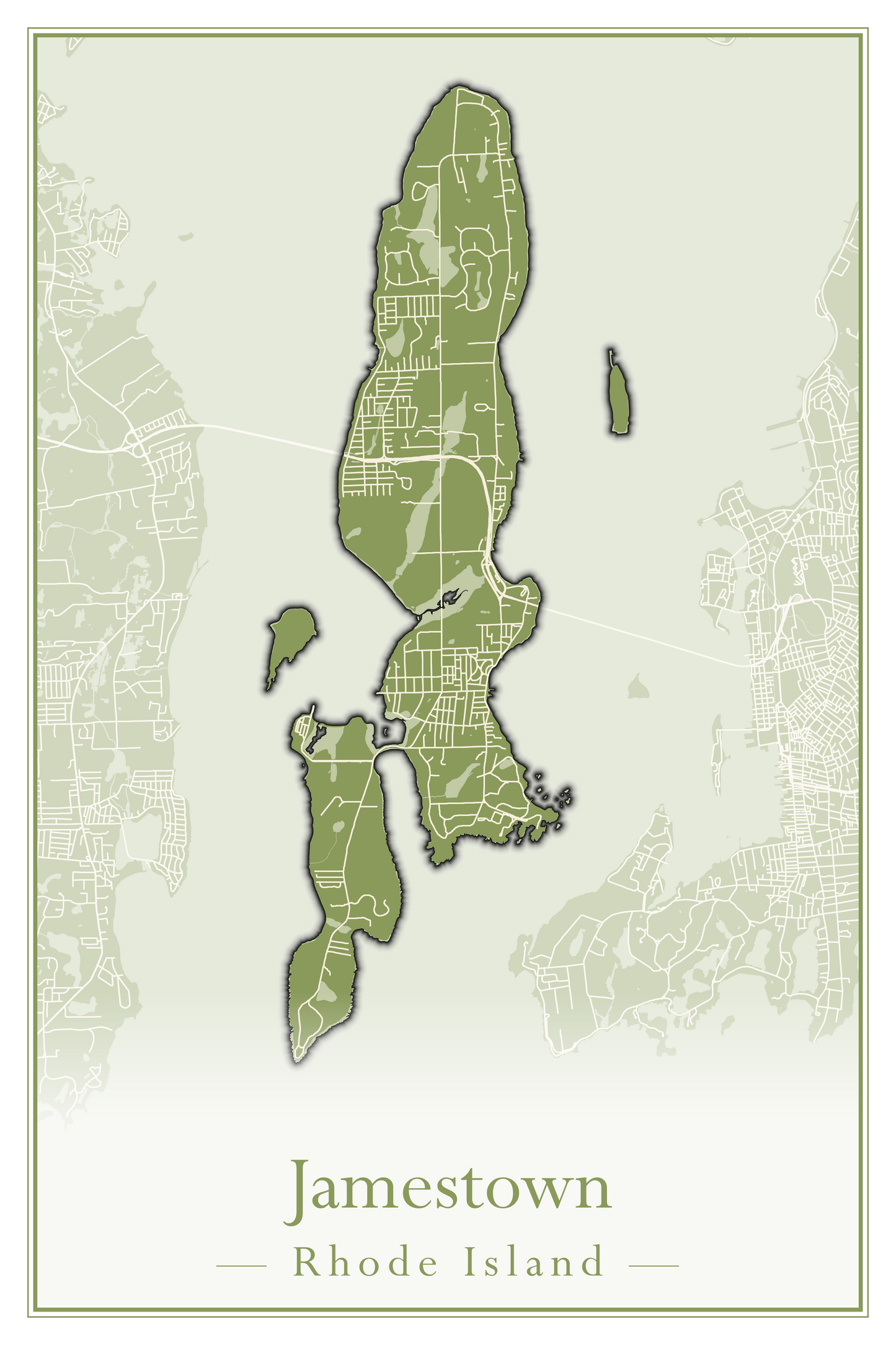 Rhode Island Towns - Street Map (Glocester - Johnston)