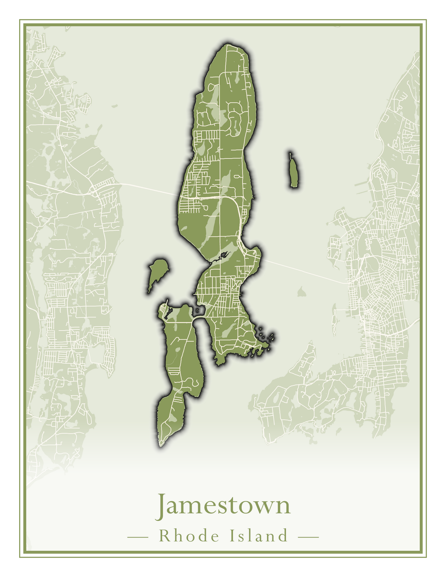 Rhode Island Towns - Street Map (Glocester - Johnston)