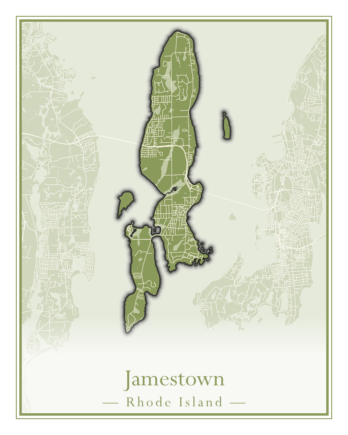 Rhode Island Towns - Street Map (Glocester - Johnston)