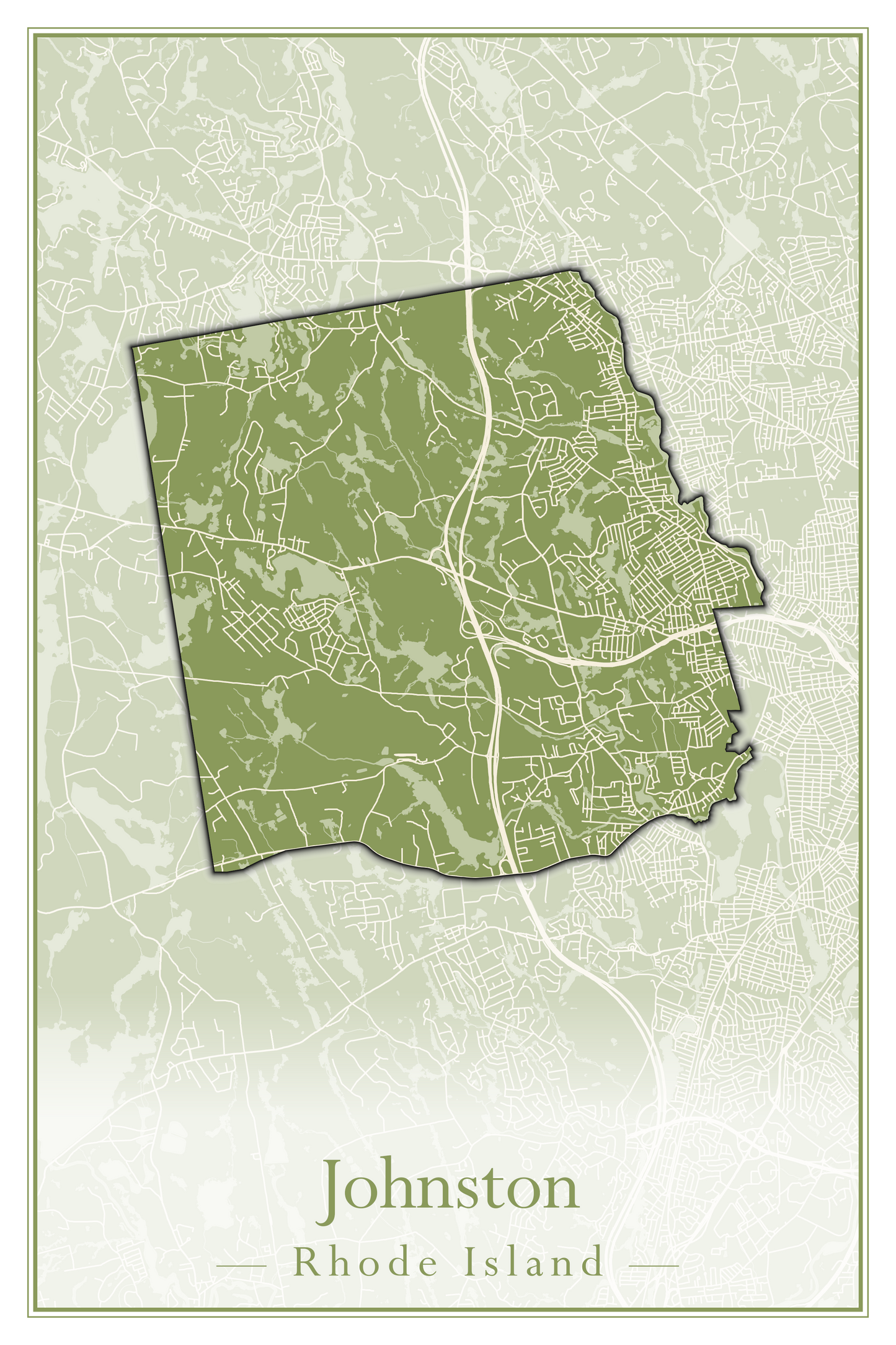 Rhode Island Towns - Street Map (Glocester - Johnston)