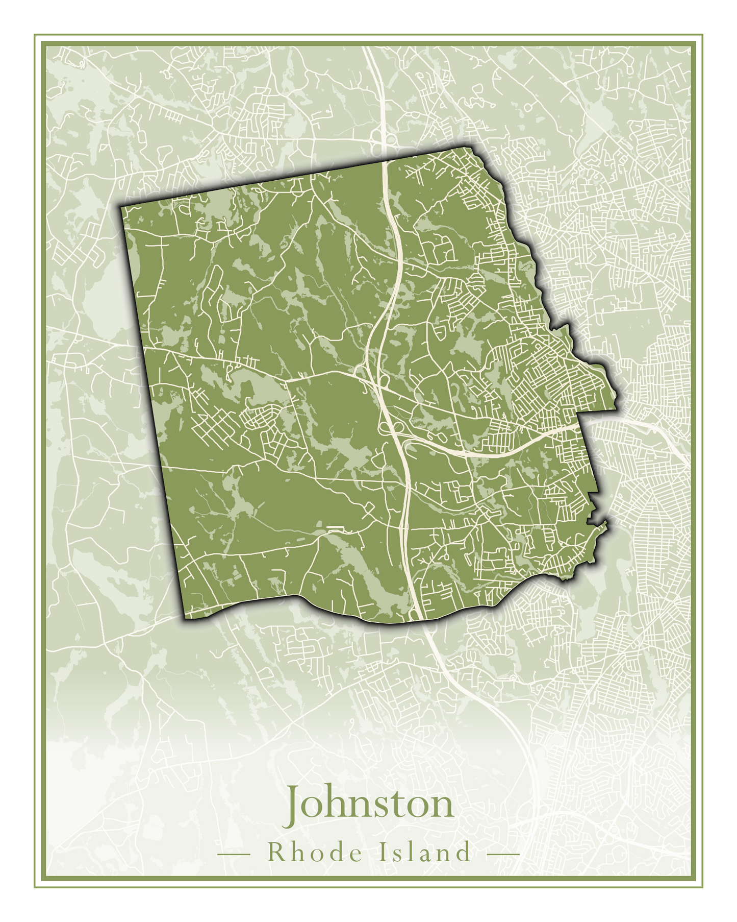 Rhode Island Towns - Street Map (Glocester - Johnston)