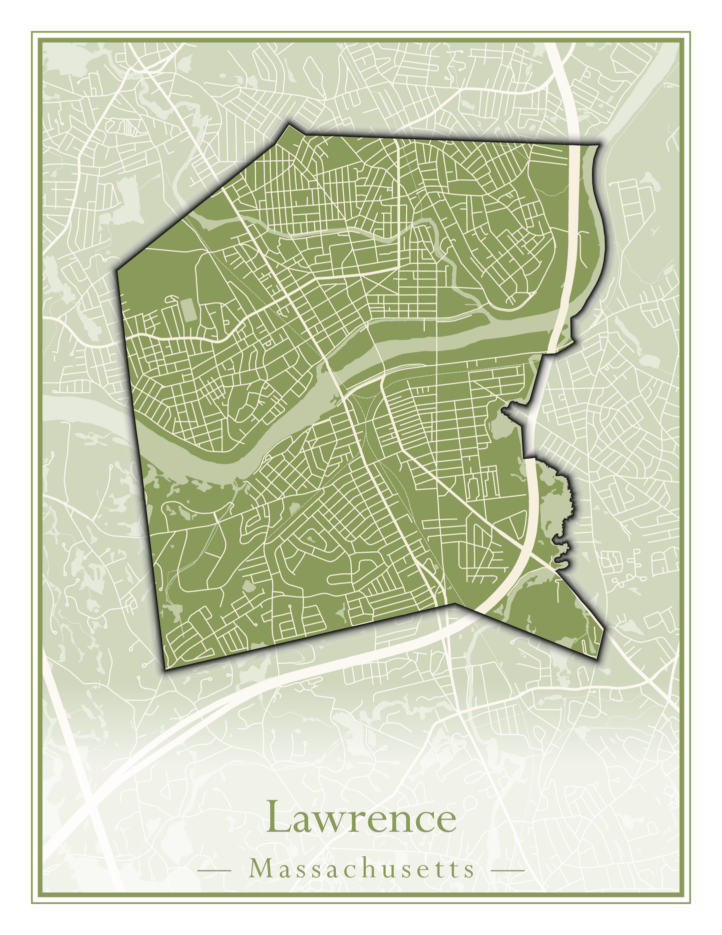 Massachusetts Towns - Street Map (Lawrence - Lenox)