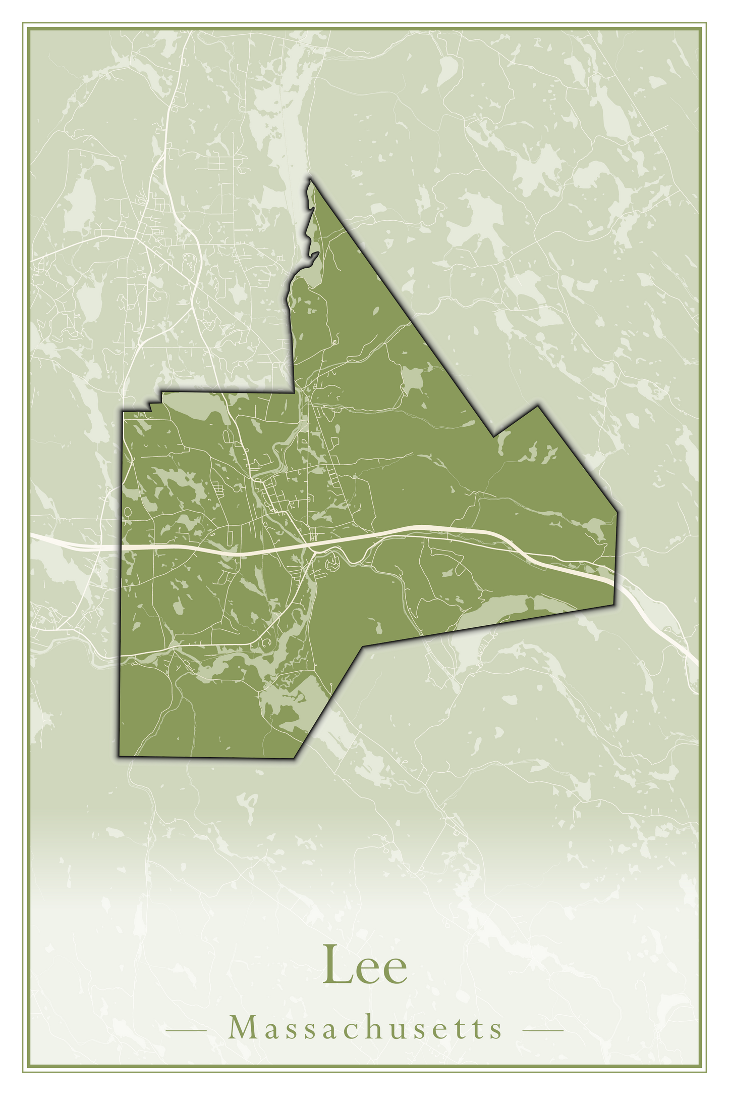 Massachusetts Towns - Street Map (Lawrence - Lenox)