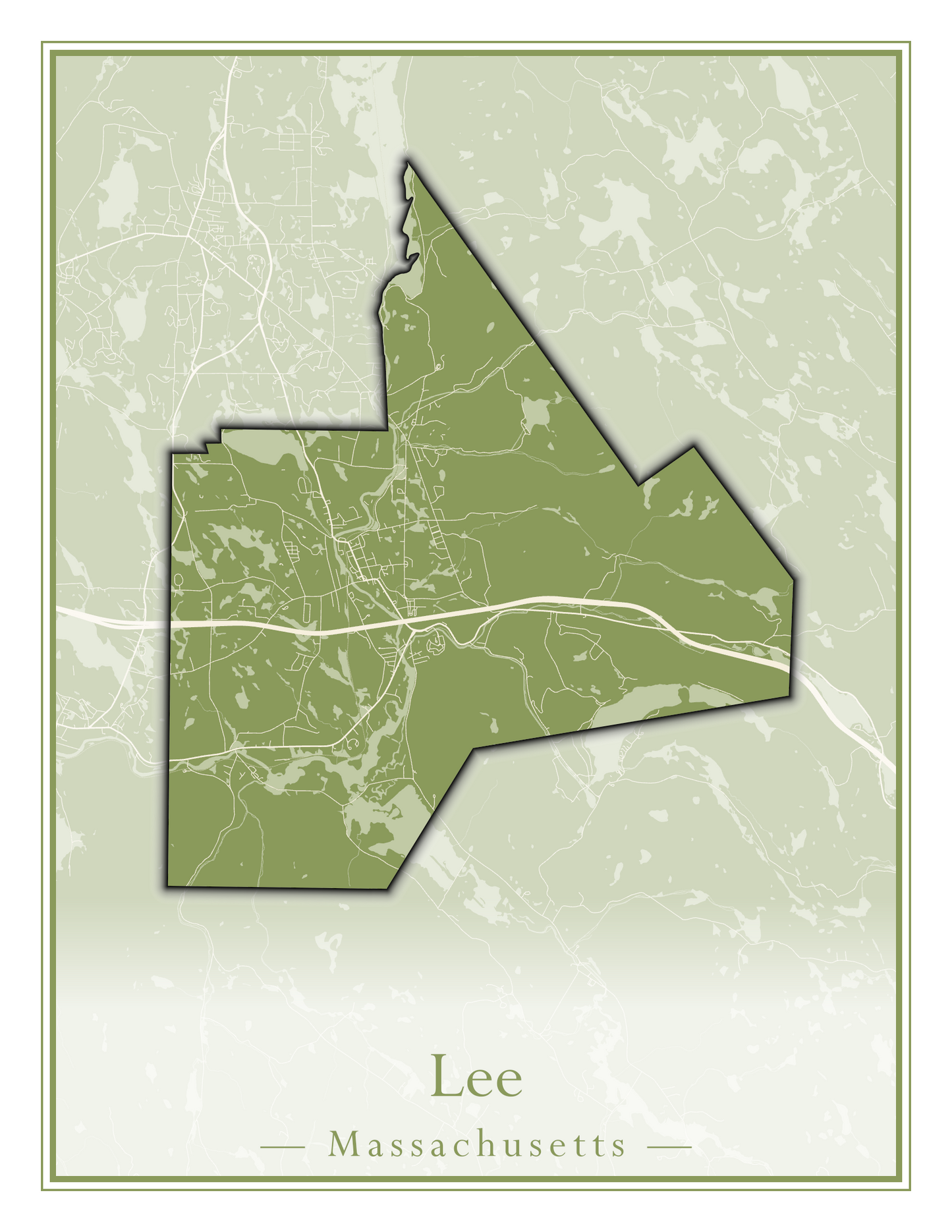 Massachusetts Towns - Street Map (Lawrence - Lenox)