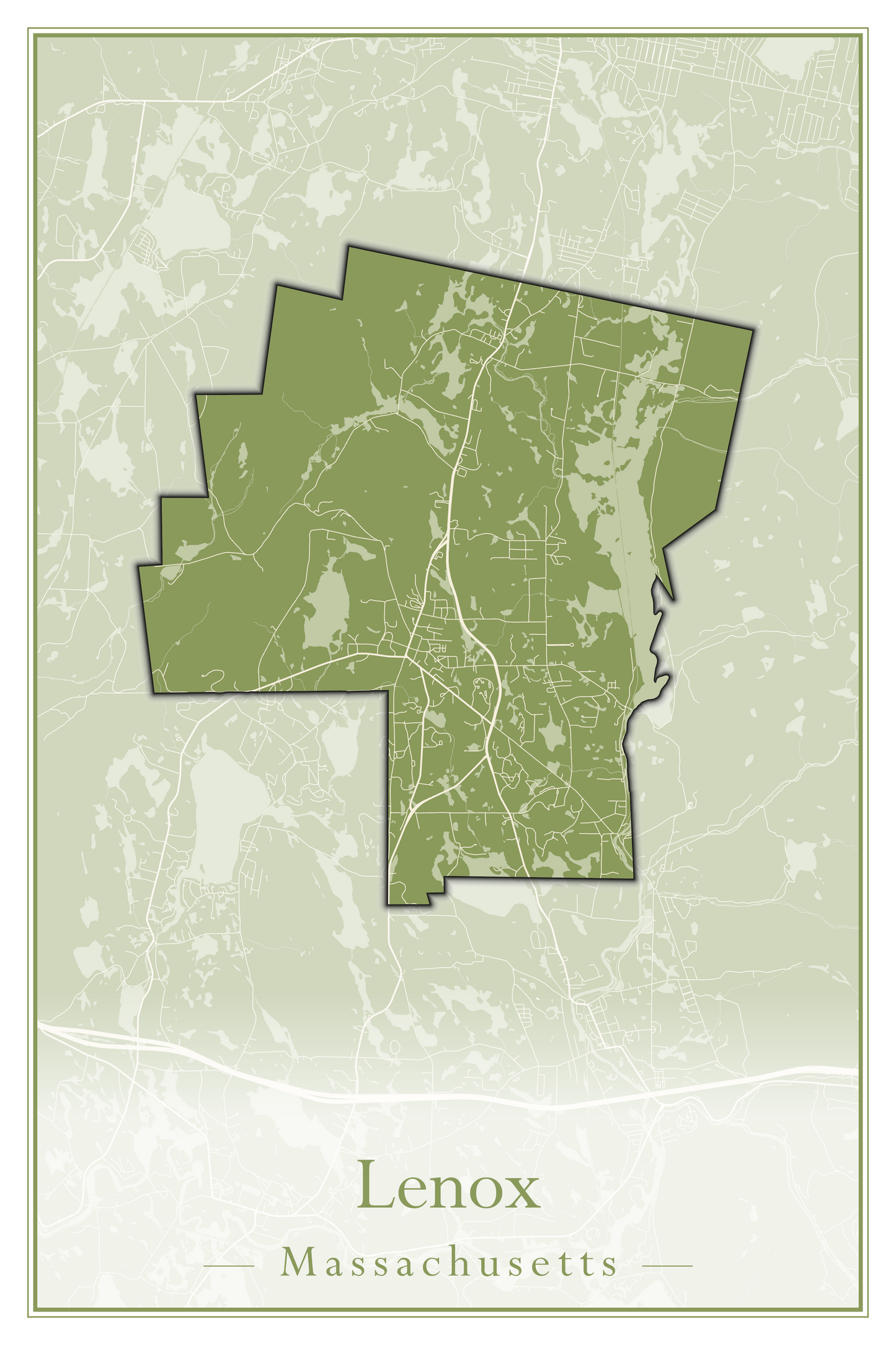 Massachusetts Towns - Street Map (Lawrence - Lenox)